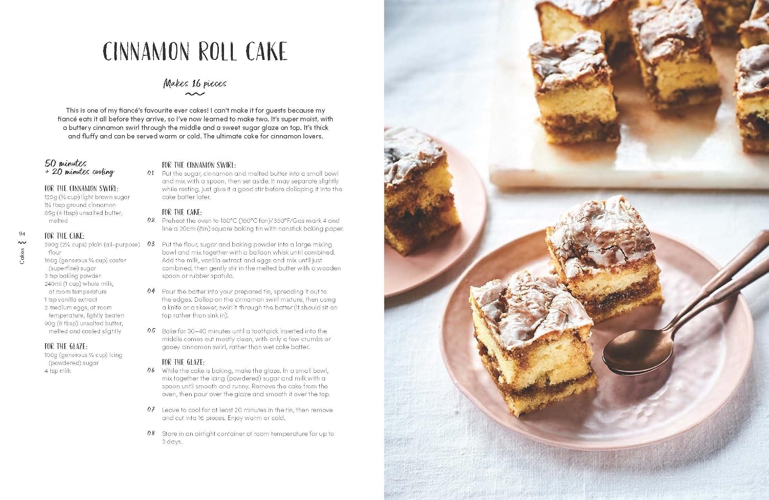Fitwaffle's Baked In One by Eloise Head inside pages showing one-tin cake and bake recipes