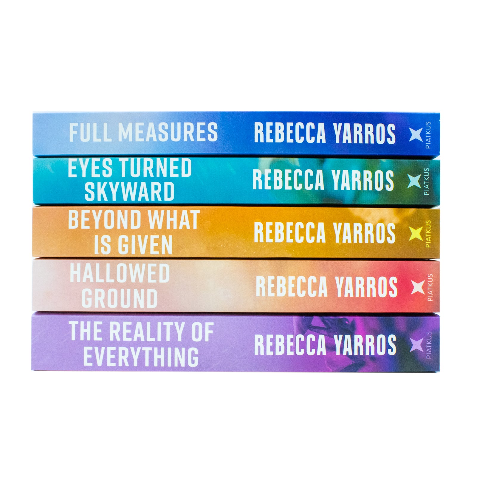 Paperback covers of the Flight & Glory 5 Book Collection Set by Rebecca Yarros, brand new military romance series