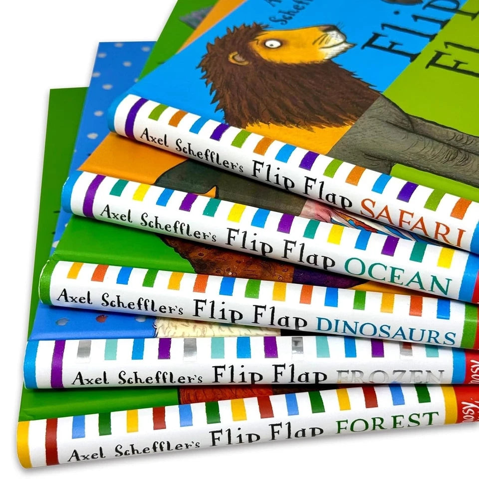 Flip Flap Frozen and Forest hardback book covers illustrated by Axel Scheffler