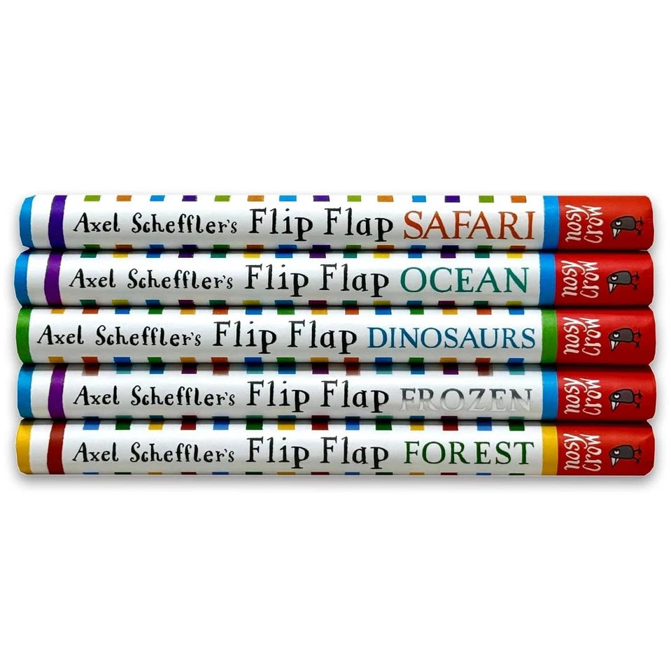 Flip Flap Safari, Ocean and Dinosaurs hardback book covers by Axel Scheffler