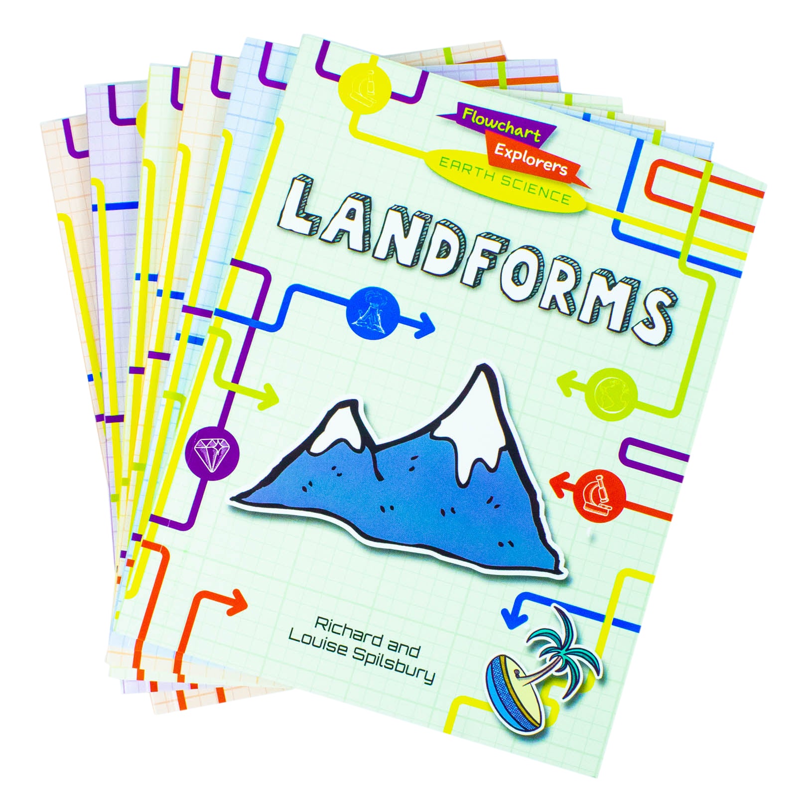 Flowchart Explorers Earth Science 6 book collection set spine view - Fox Eye Publishing