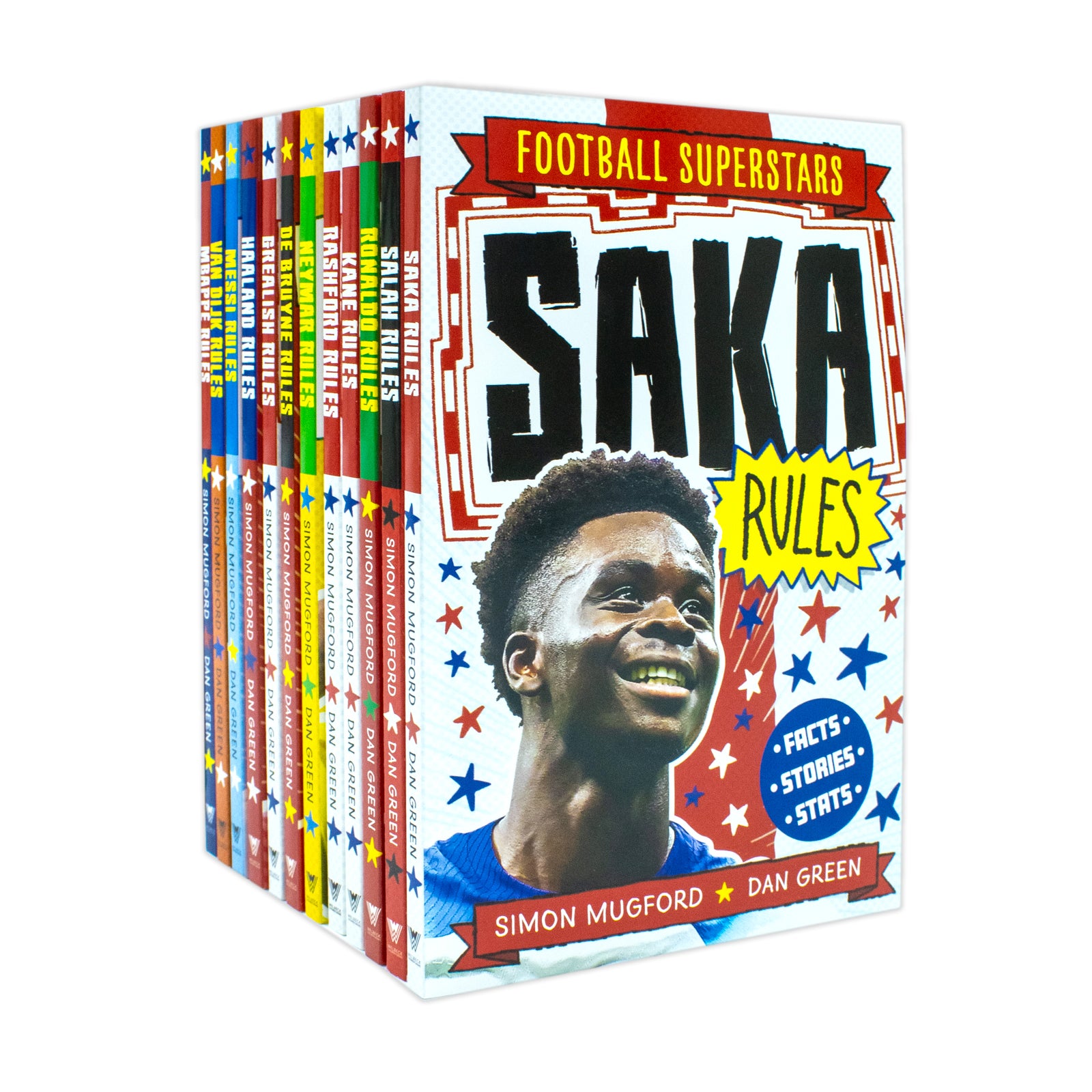 Football Superstars 12 Books Collection Set by Simon Mugford - paperback sports biographies for ages 7-9