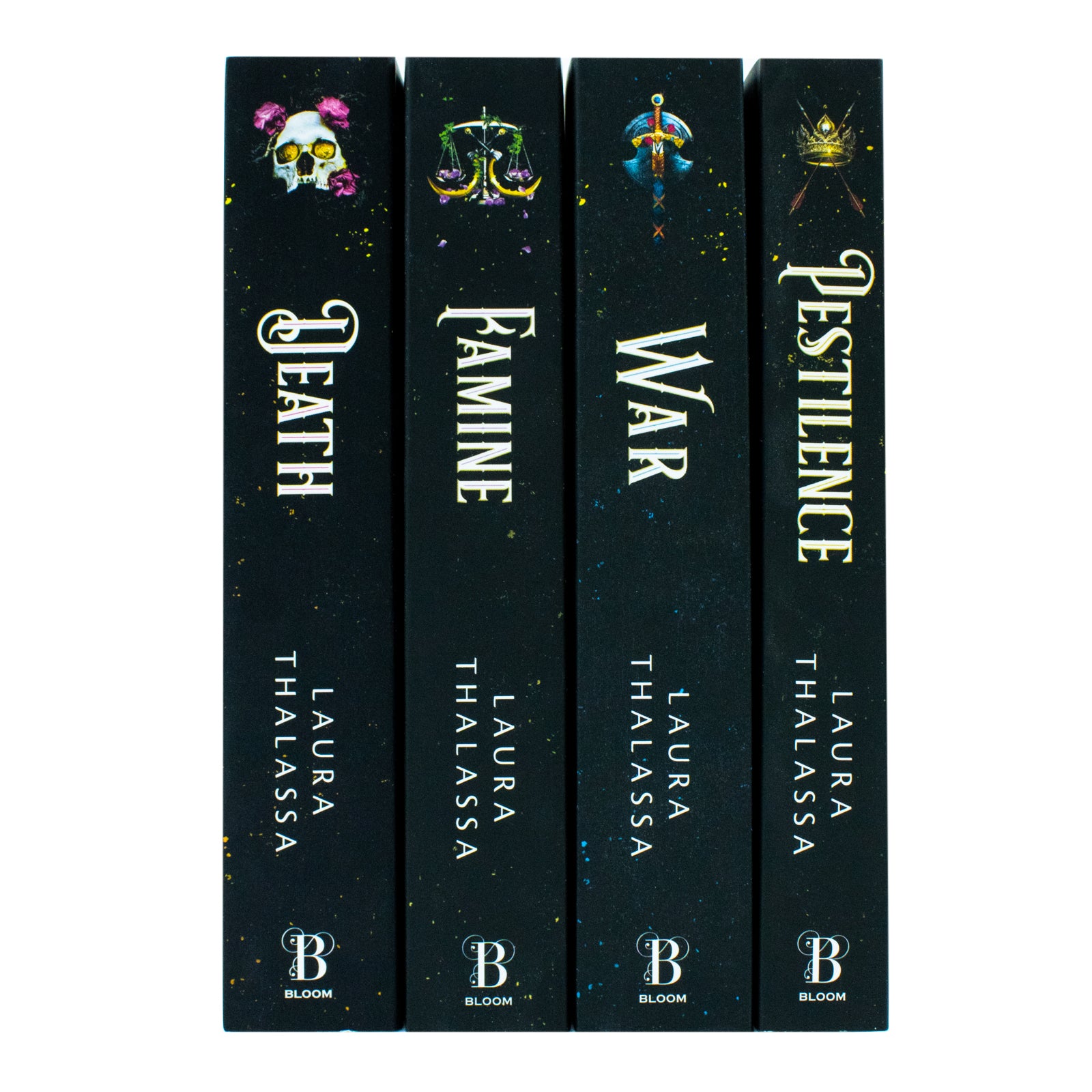 Laura Thalassa Four Horsemen 4 book paperback collection - Pestilence, War, Famine & Death covers