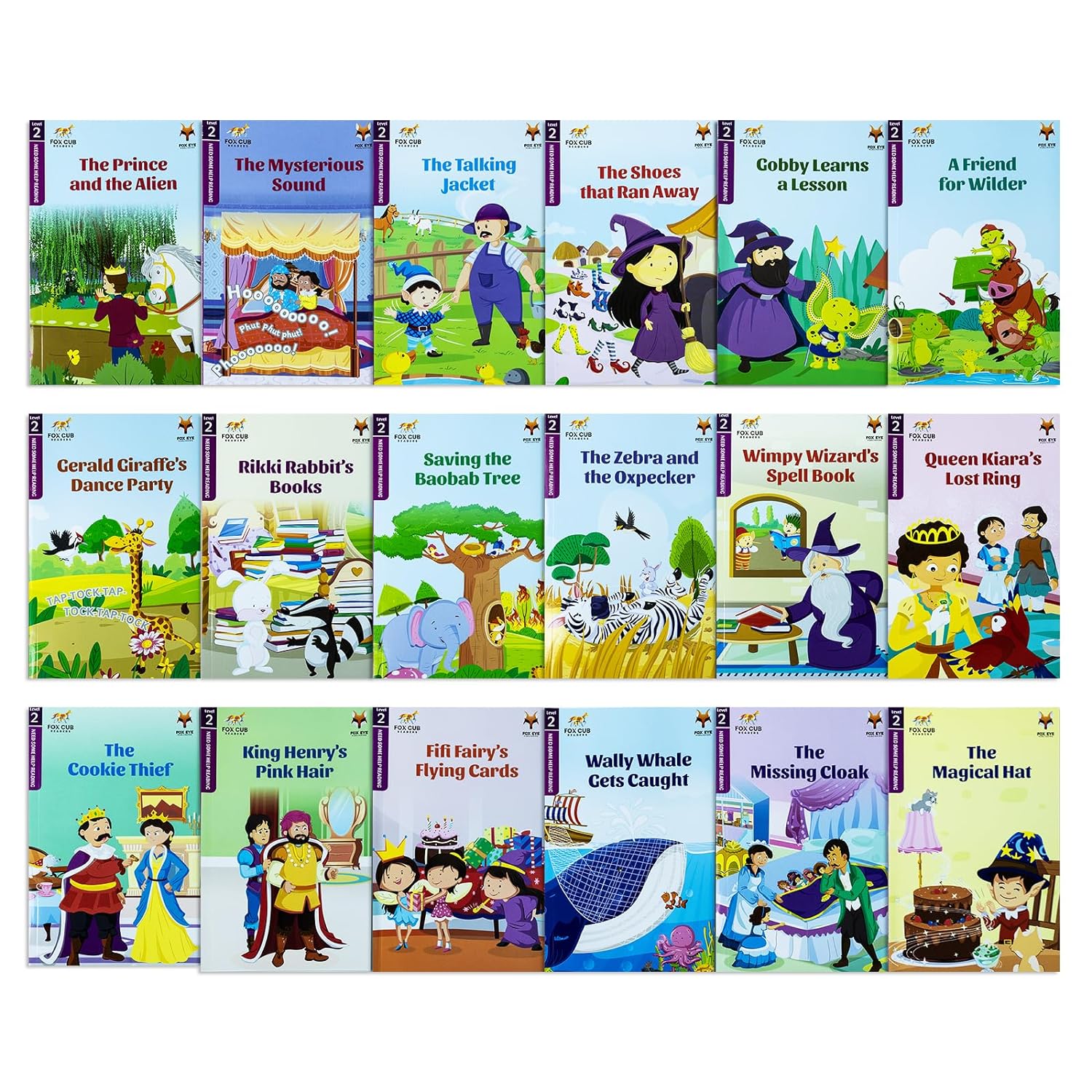 Fox Cub Emerging Graded Readers Level 2 18 Books Collection Set - full paperback set of 18 titles for ages 3-5