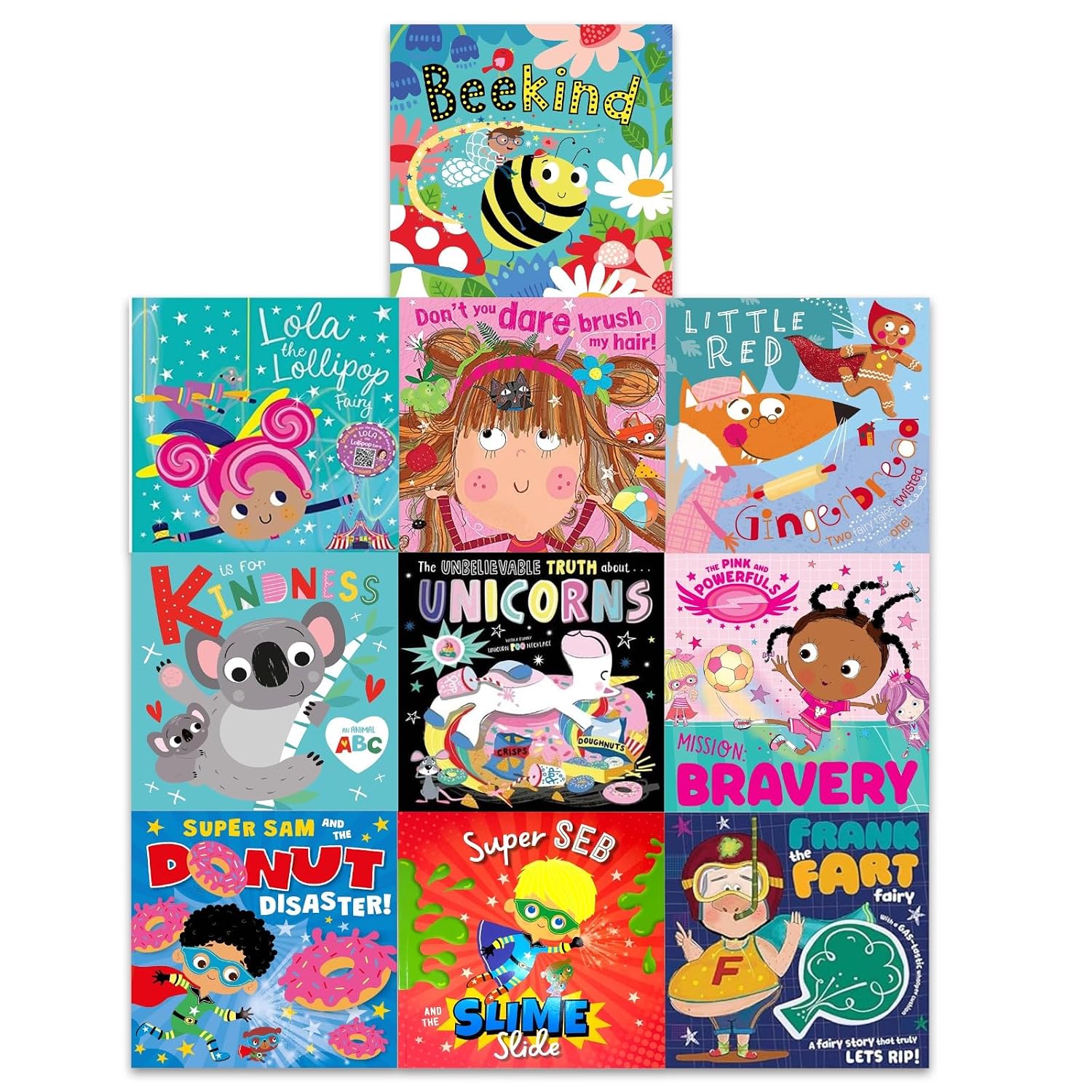 Frank the Fart Fairy and Super Sam and the Donut Disaster paperback books from the kindness and bravery set