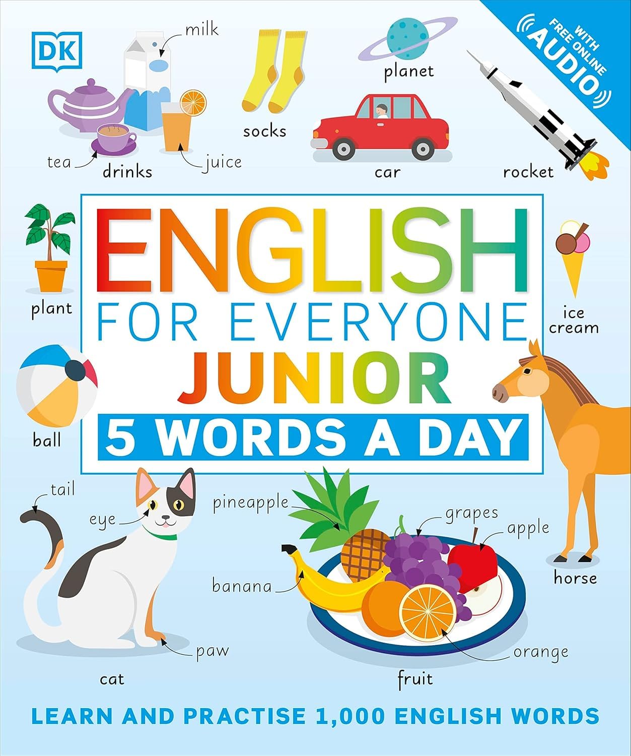 French and English for Everyone Junior 5 Words a Day by DK - Flexibound children's language workbooks, Ages 6-9