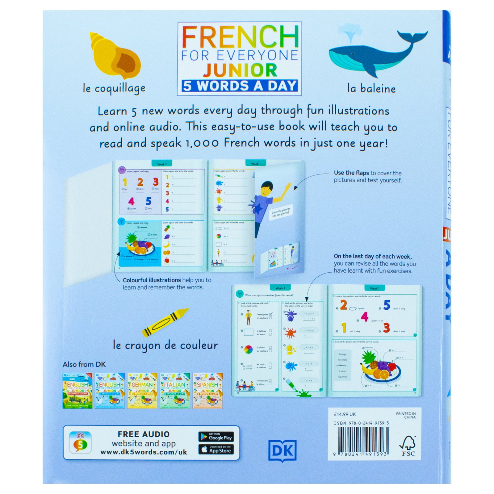French for Everyone Junior 5 Words a Day by DK interactive flap page for children learning French
