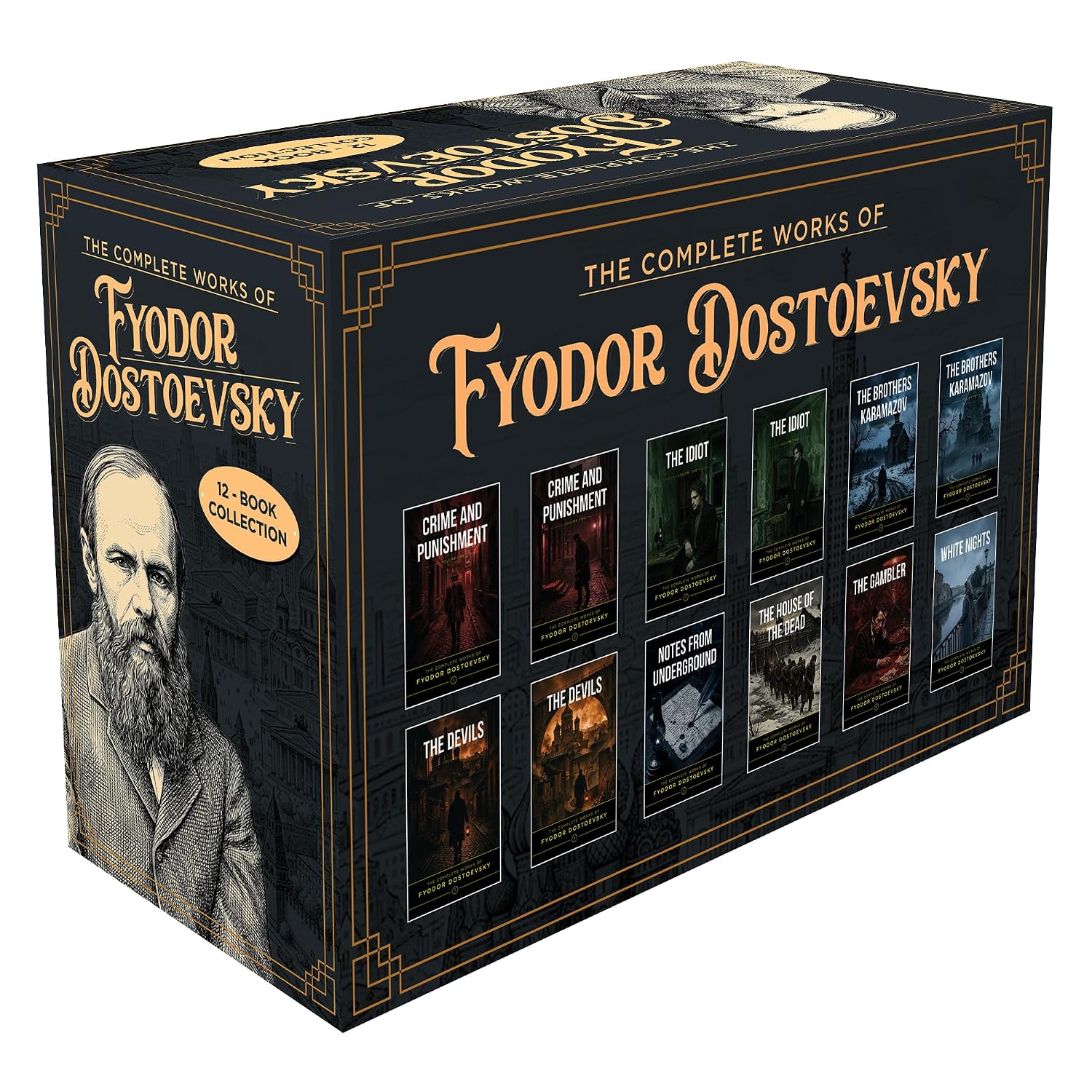 Fyodor Dostoevsky 12 Books Collection Set - paperback volumes including Crime and Punishment