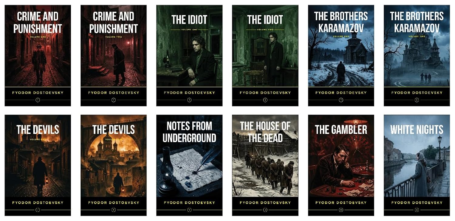 Fyodor Dostoevsky 12 Books Collection Set - Notes from Underground paperback edition