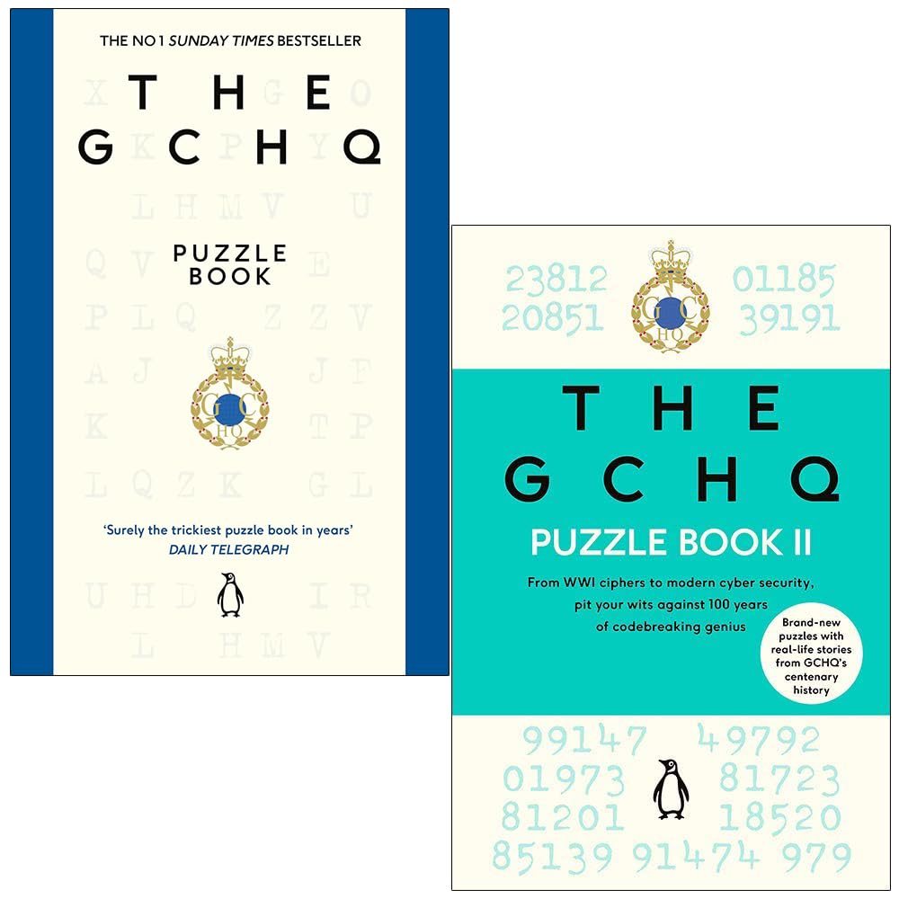 The GCHQ Puzzle Book and The GCHQ Puzzle Book II 2 book paperback set by GCHQ