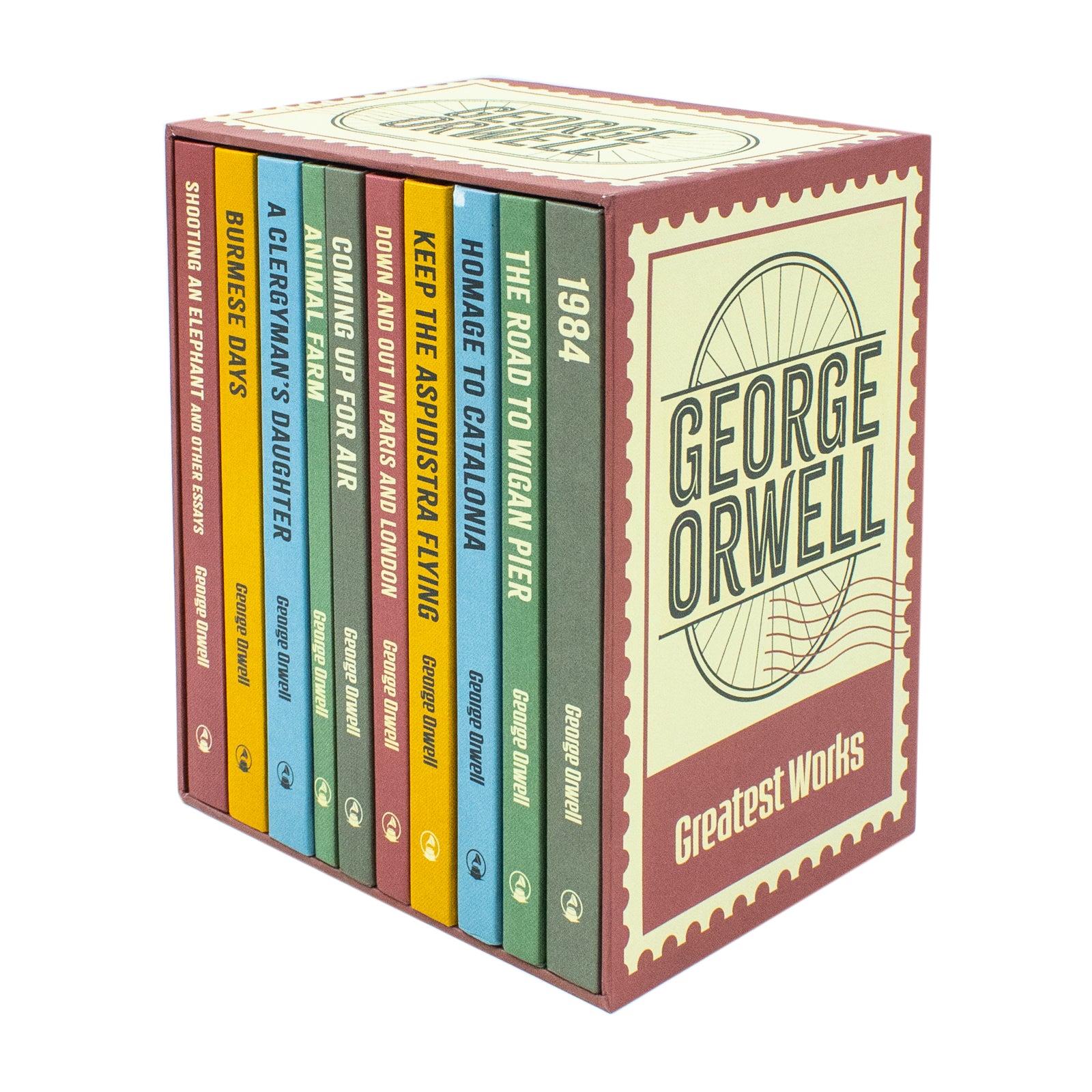 George Orwell 10 Books Hardback Collection Set featuring 1984 and Animal Farm - front cover display