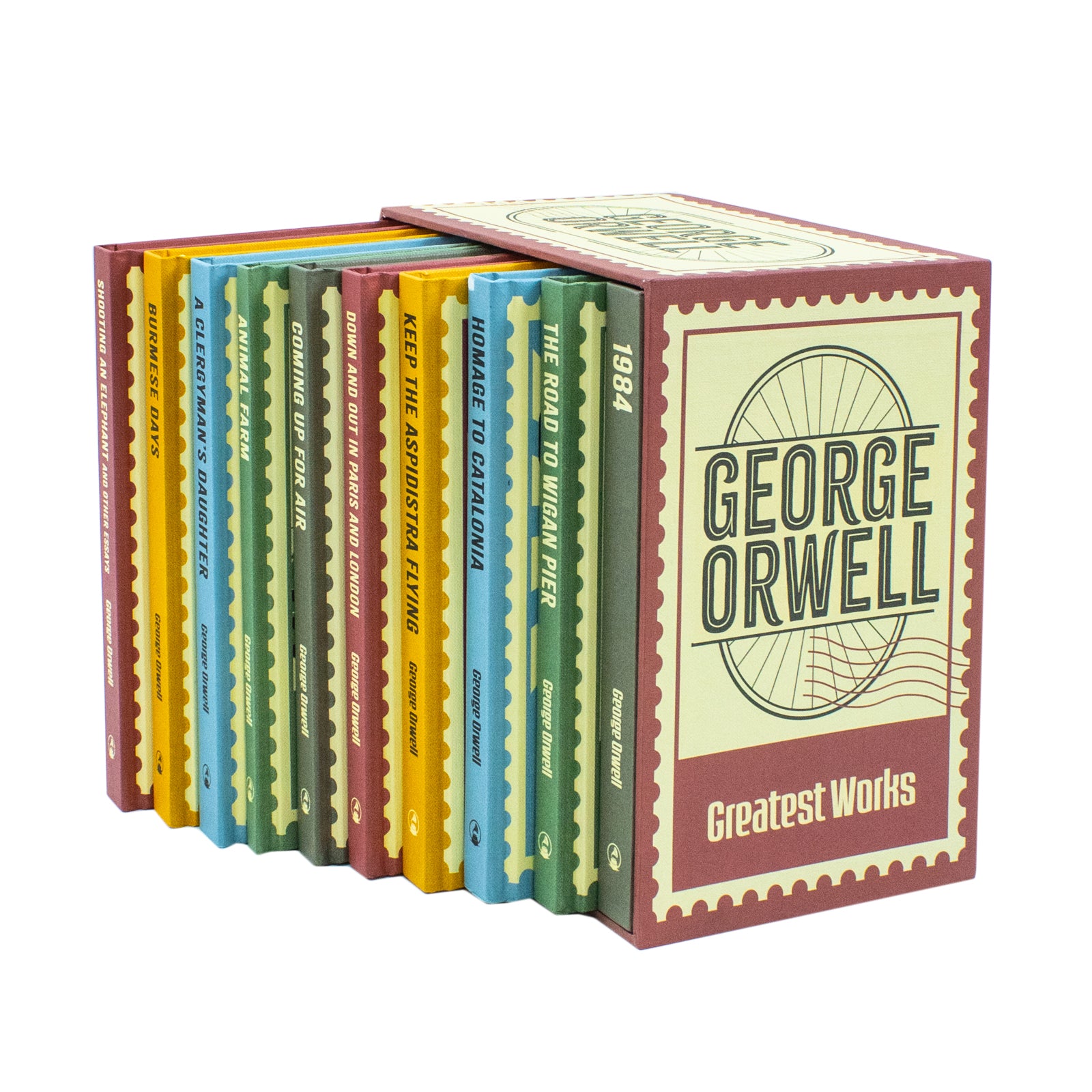 George Orwell 10 Books Hardback Collection Set - full set of hardback spines shown together