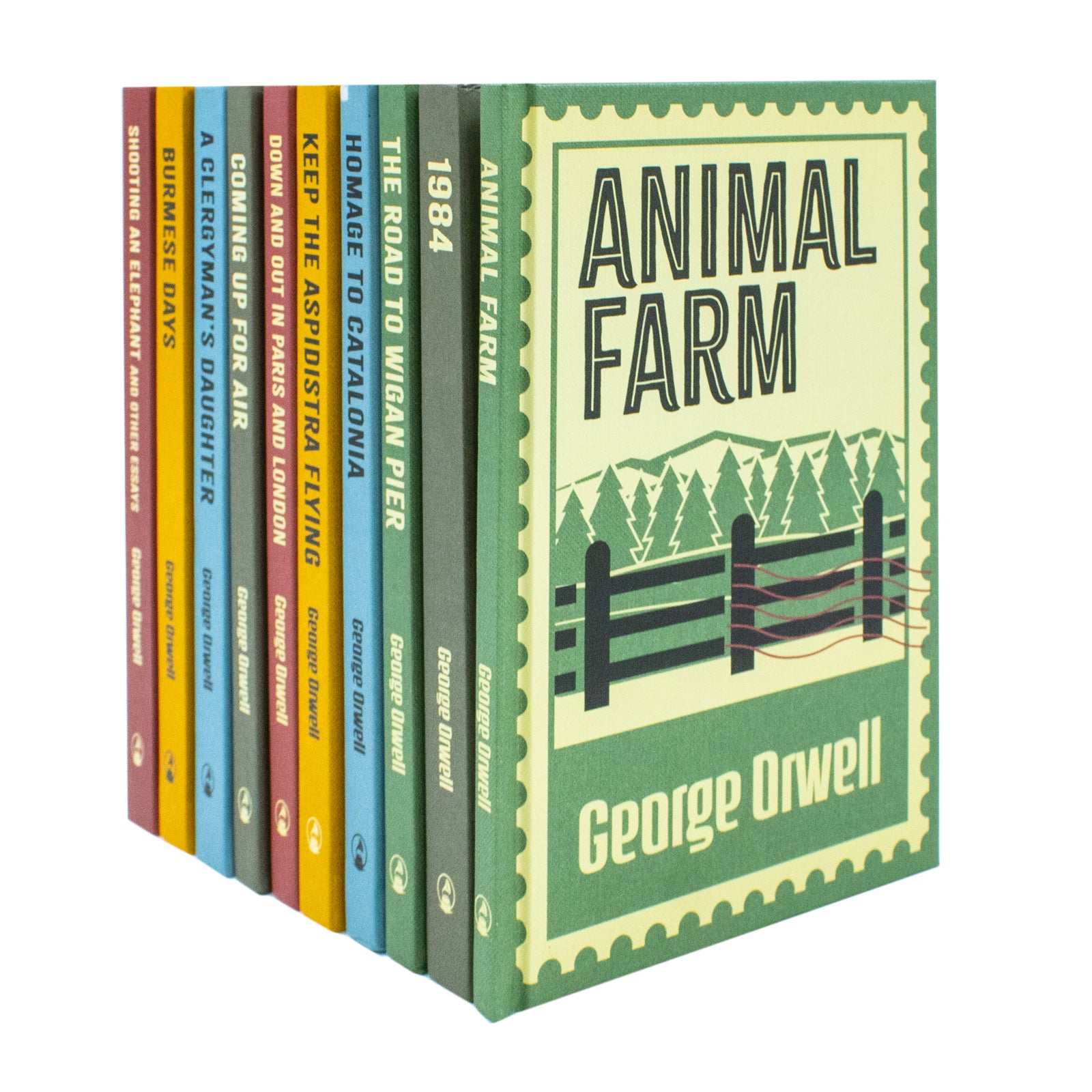 George Orwell 10 Books Hardback Collection Set - Keep The Aspidistra Flying and Coming Up For Air covers