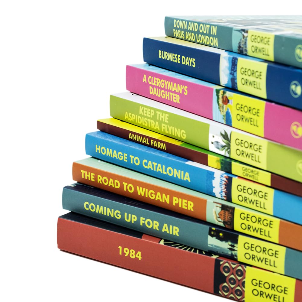 George Orwell 9 Books Collection Set spines - Classic Fiction Paperback