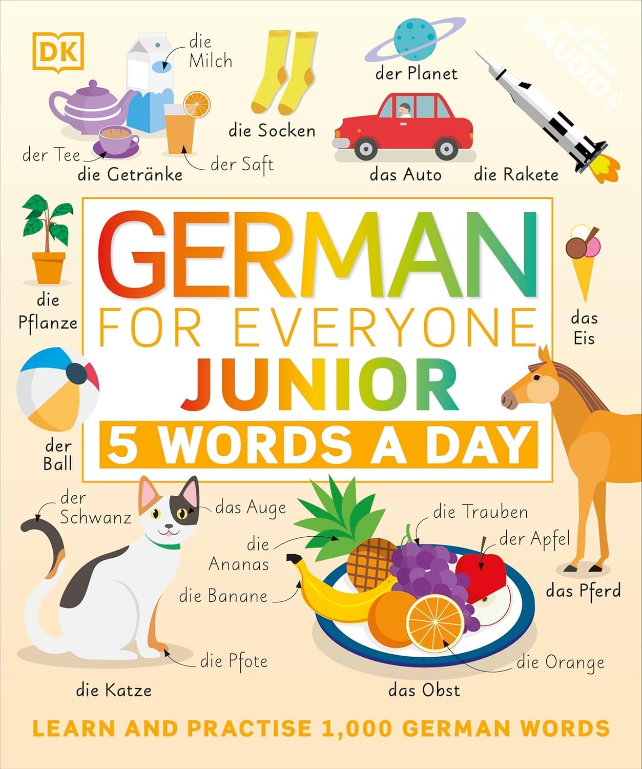 German for Everyone Junior 5 Words a Day by DK - Flexibound children's language workbook, Ages 6-9