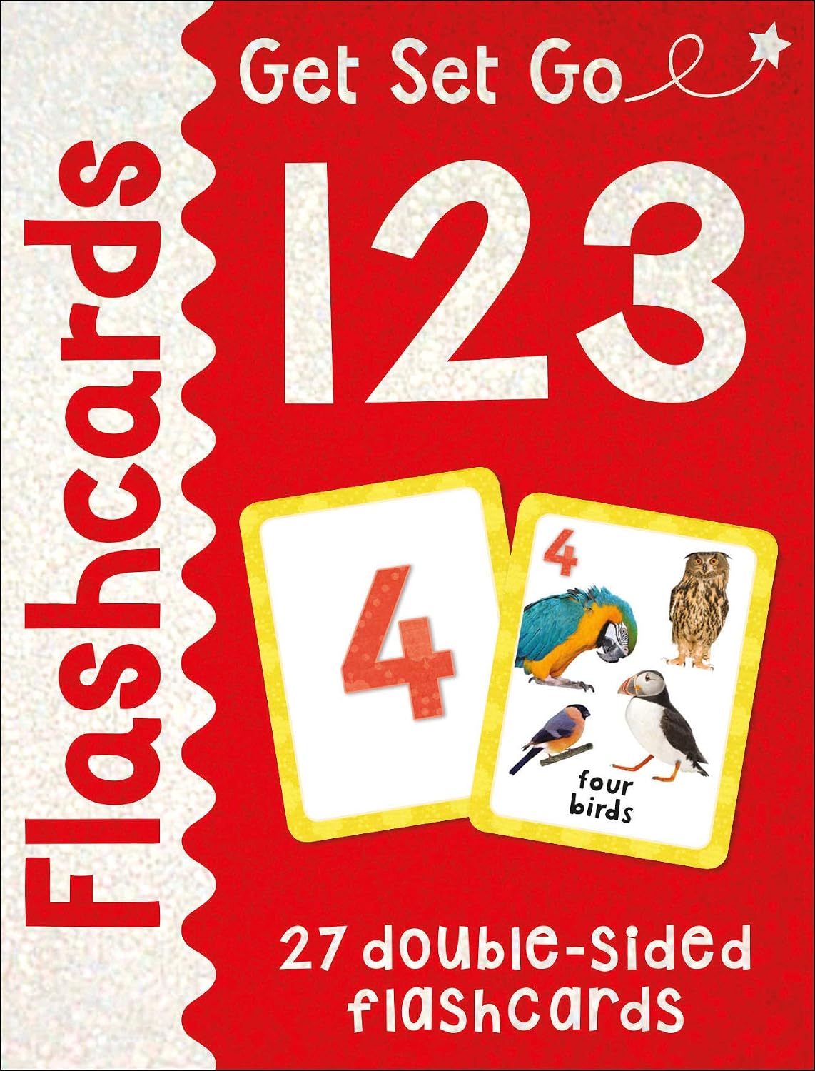 Get Set Go 123 Flashcards pack showing double-sided number recognition cards for preschoolers