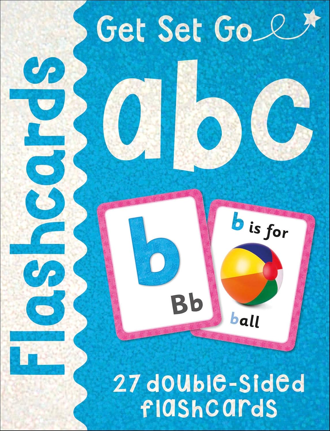 Get Set Go ABC Flashcards pack showing double-sided alphabet learning cards for toddlers