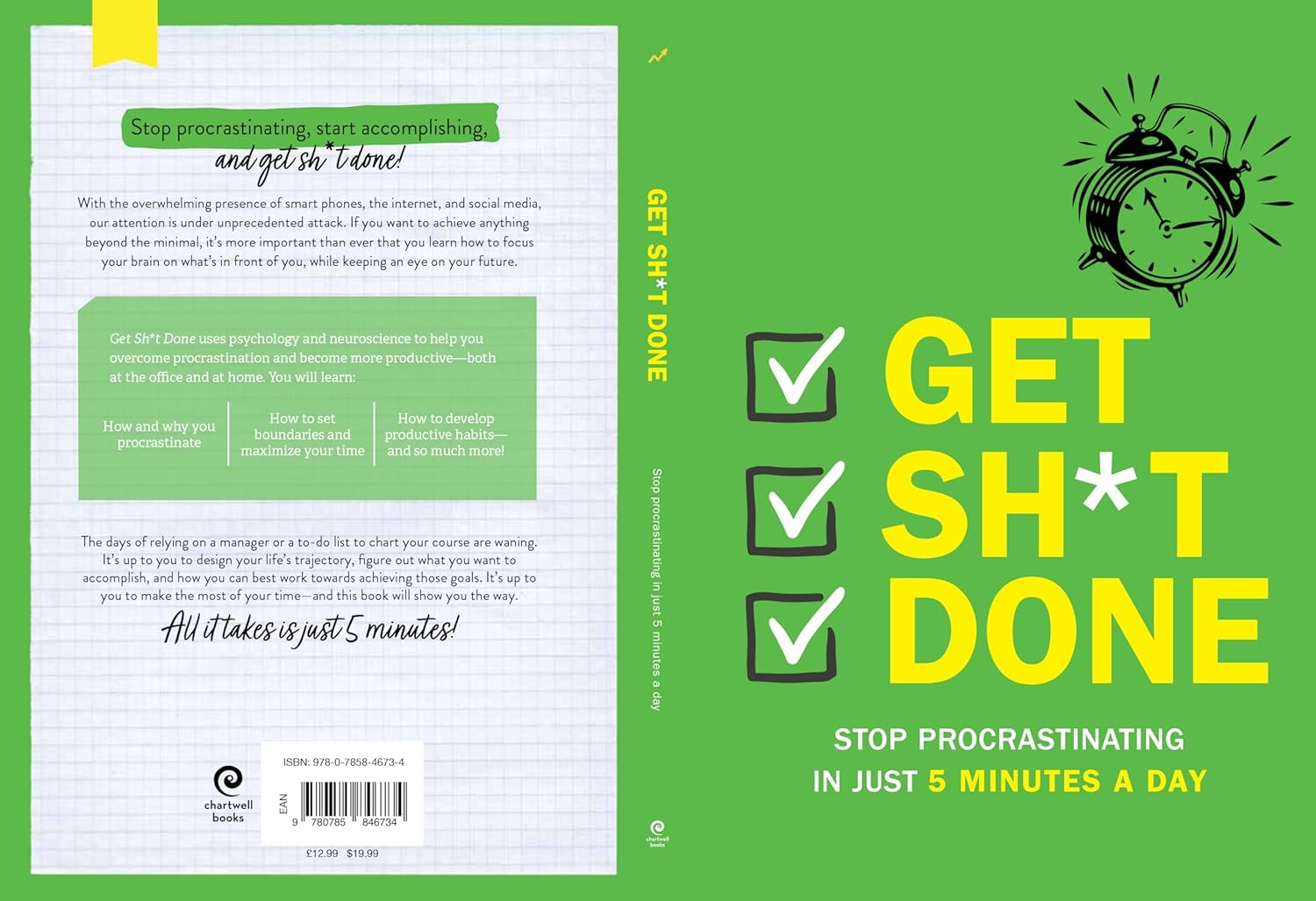 Get Sh*t Done: Stop Procrastinating In Just 5 Minutes A Day by Chartwell Books - paperback back cover detail