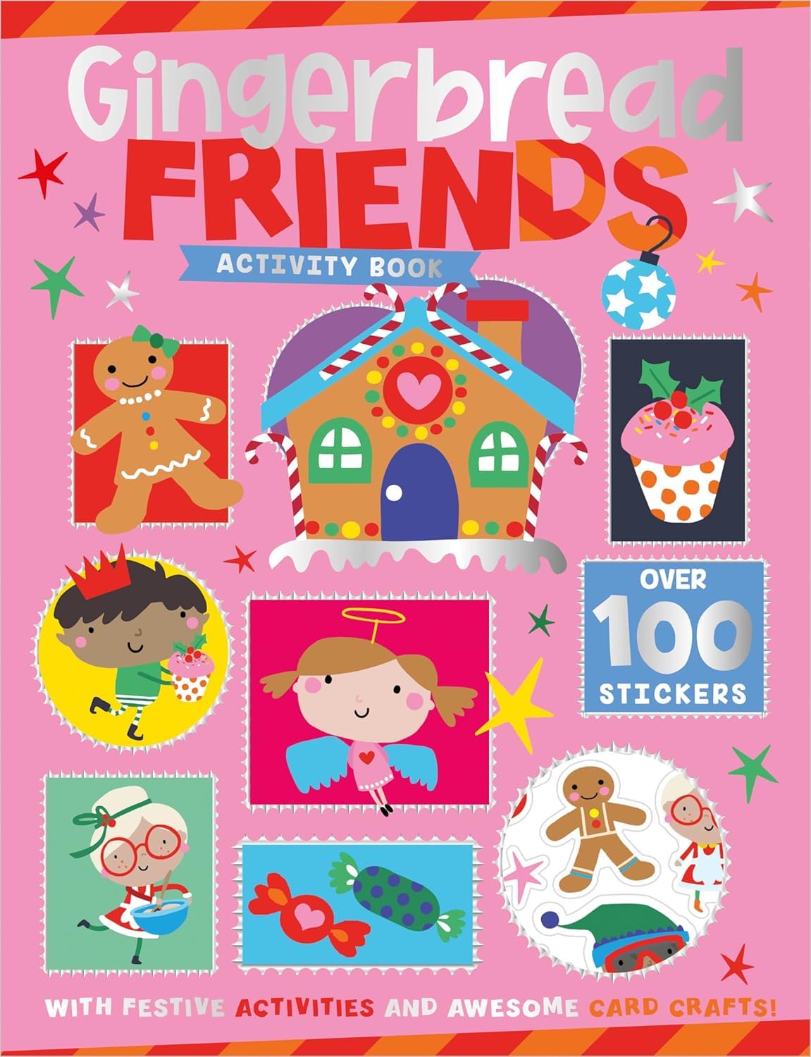Gingerbread Friends Christmas Activity Book cover - Christmas activity collection for ages 3-5