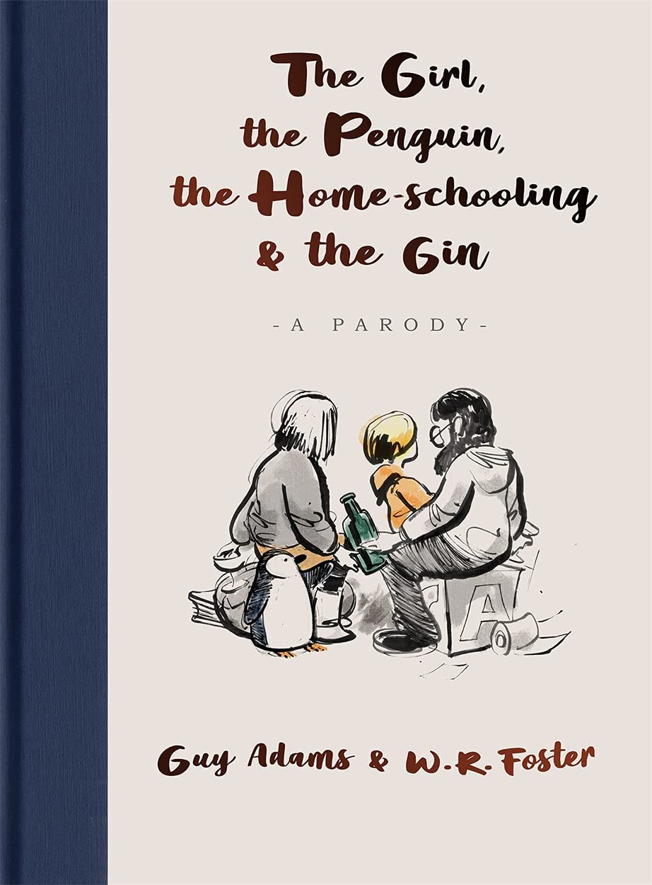 Inside illustrated pages of the Girl the Penguin the Gin and Woman the Mink the Cod hardback parody set