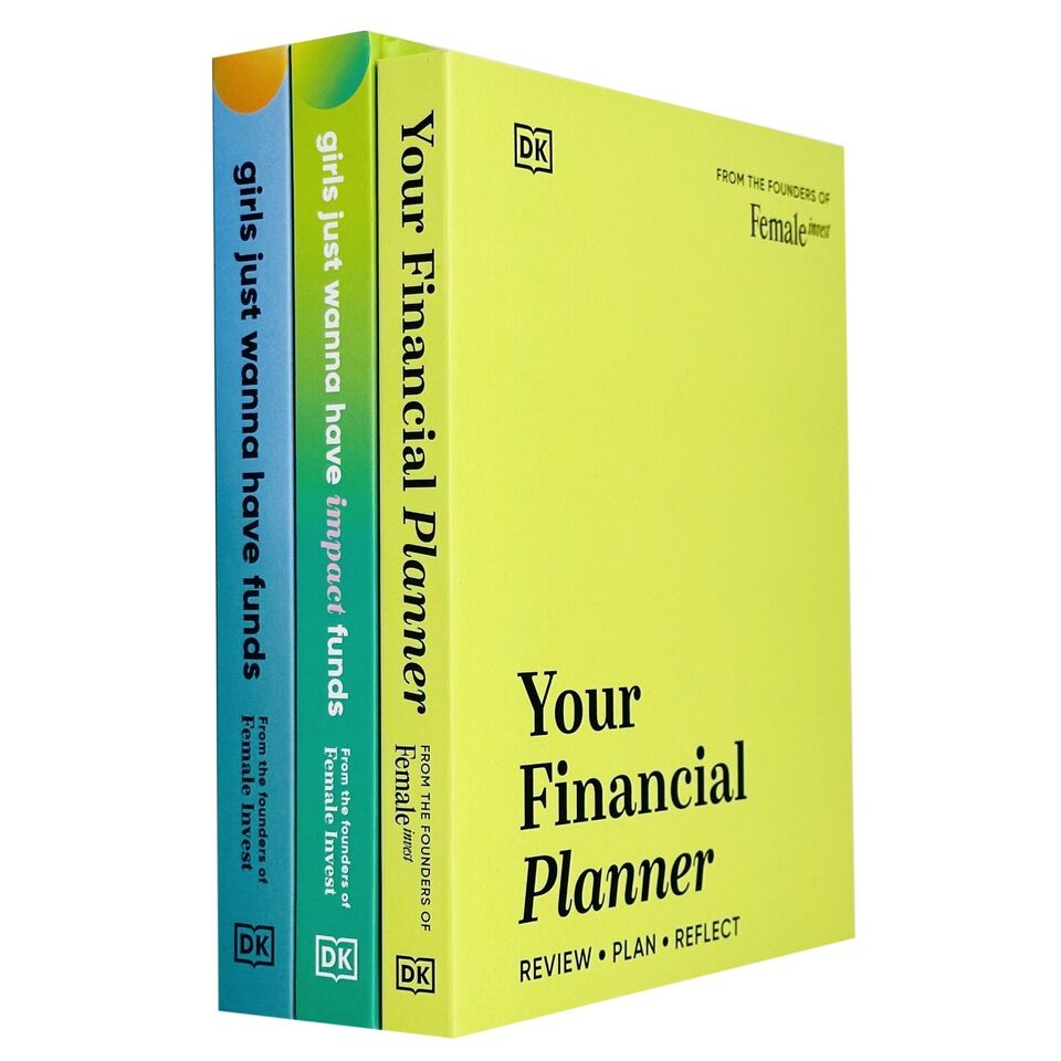 Girls Just Wanna Have Funds Collection 3 Books Set by Female Invest - front cover, non fiction investing guides and planner