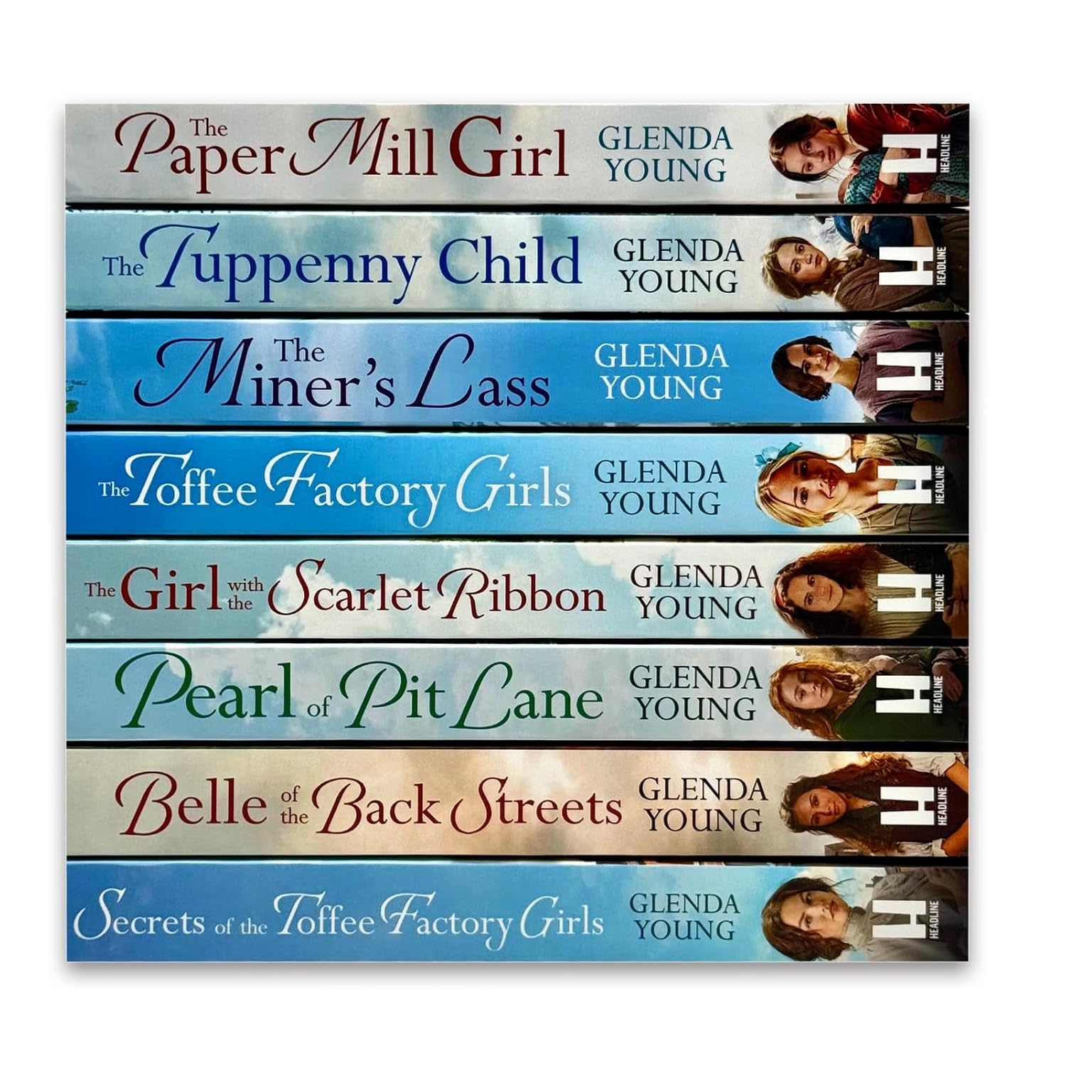 The Tuppenny Child by Glenda Young - paperback historical saga, part of the 8 book collection set