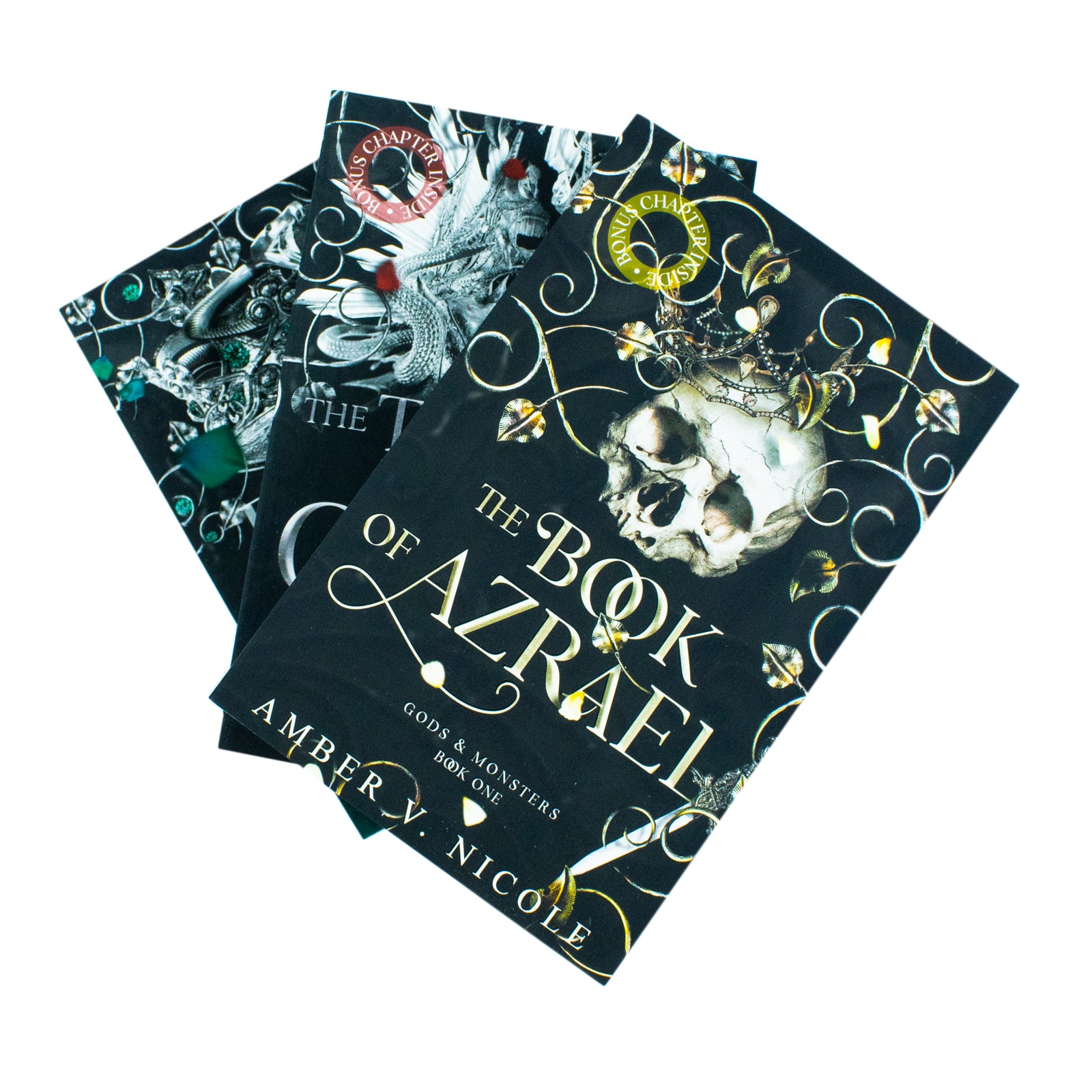 Gods & Monsters Series 3 Books Collection Set by Amber V. Nicole - The Book of Azrael, The Throne of Broken Gods, The Dawn of the Cursed Queen - Paperback