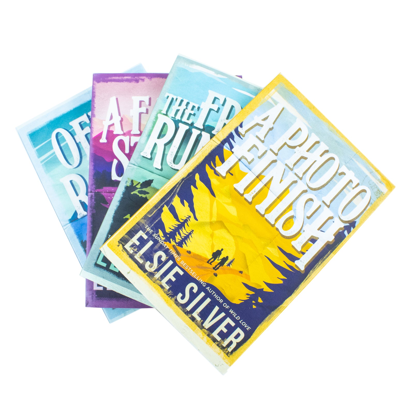 Cover images of the four Gold Rush Ranch paperback novels by Elsie Silver in this romance collection set