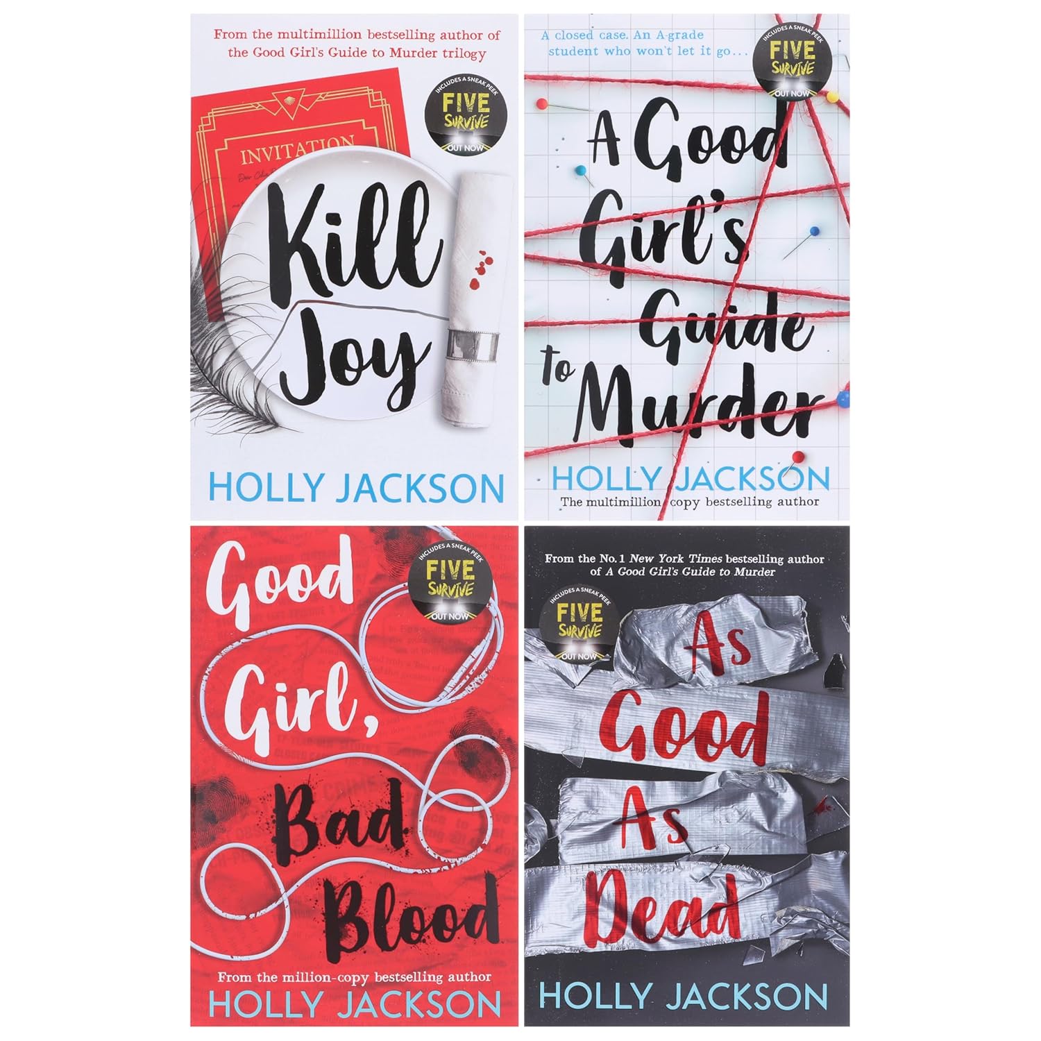 A Good Girl's Guide to Murder, Good Girl Bad Blood, As Good as Dead, Kill Joy - Holly Jackson Paperback Set