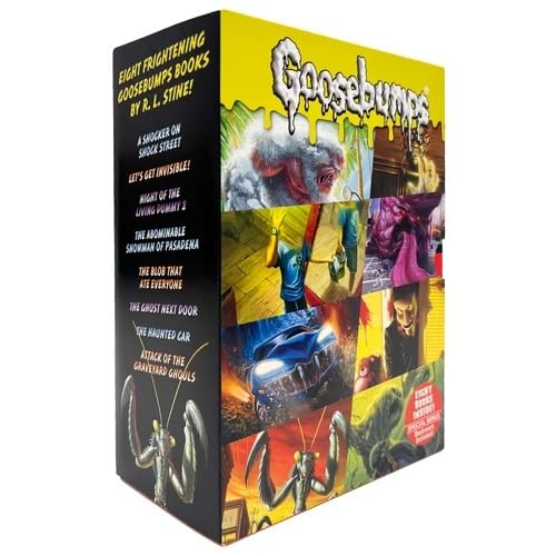 Back cover of Goosebumps 8 Books Collection Set by R.L. Stine, paperback, Ages 8-11