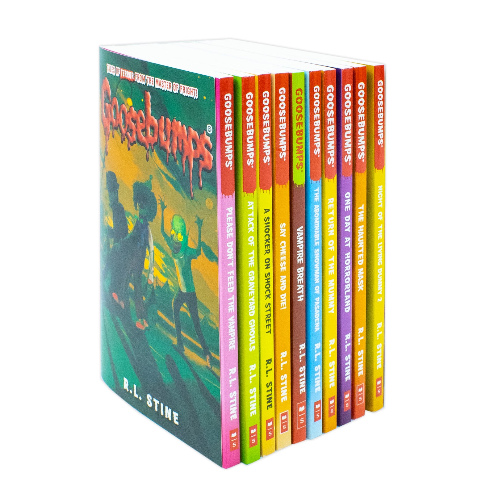 Goosebumps Classic Series 10 Books Collection Set 1 by R.L. Stine - front cover of paperback set, ages 9-14