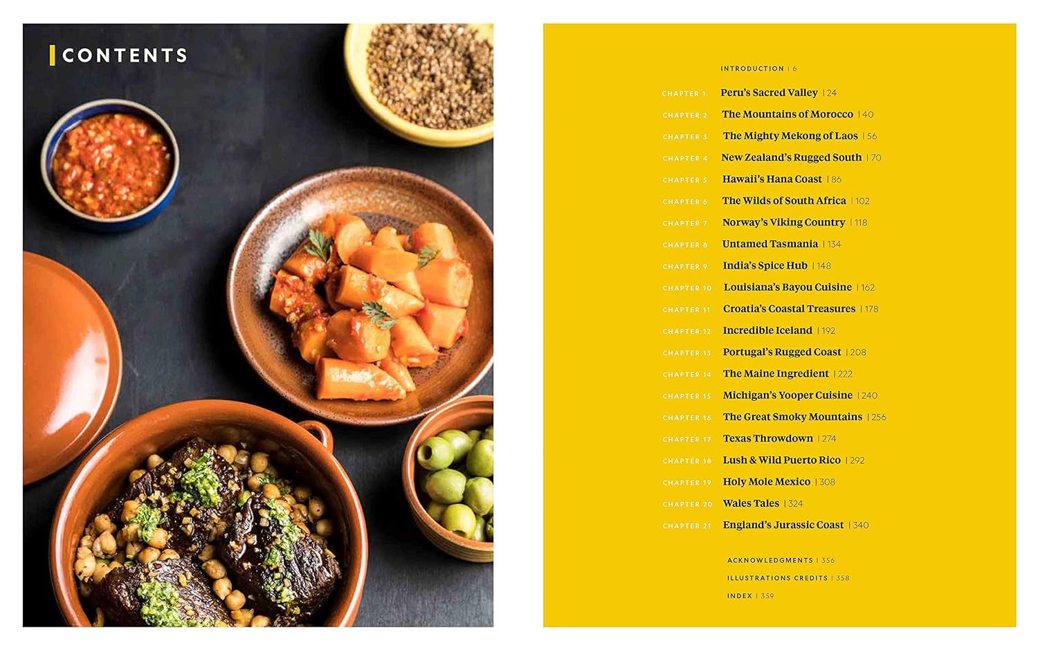 Back cover of Gordon Ramsay's Uncharted: A Culinary Adventure hardback cookbook showing recipe highlights