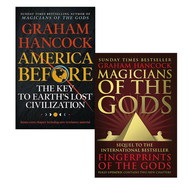 Graham Hancock paperback set cover - Magicians of the Gods and America Before - ancient civilisations non-fiction