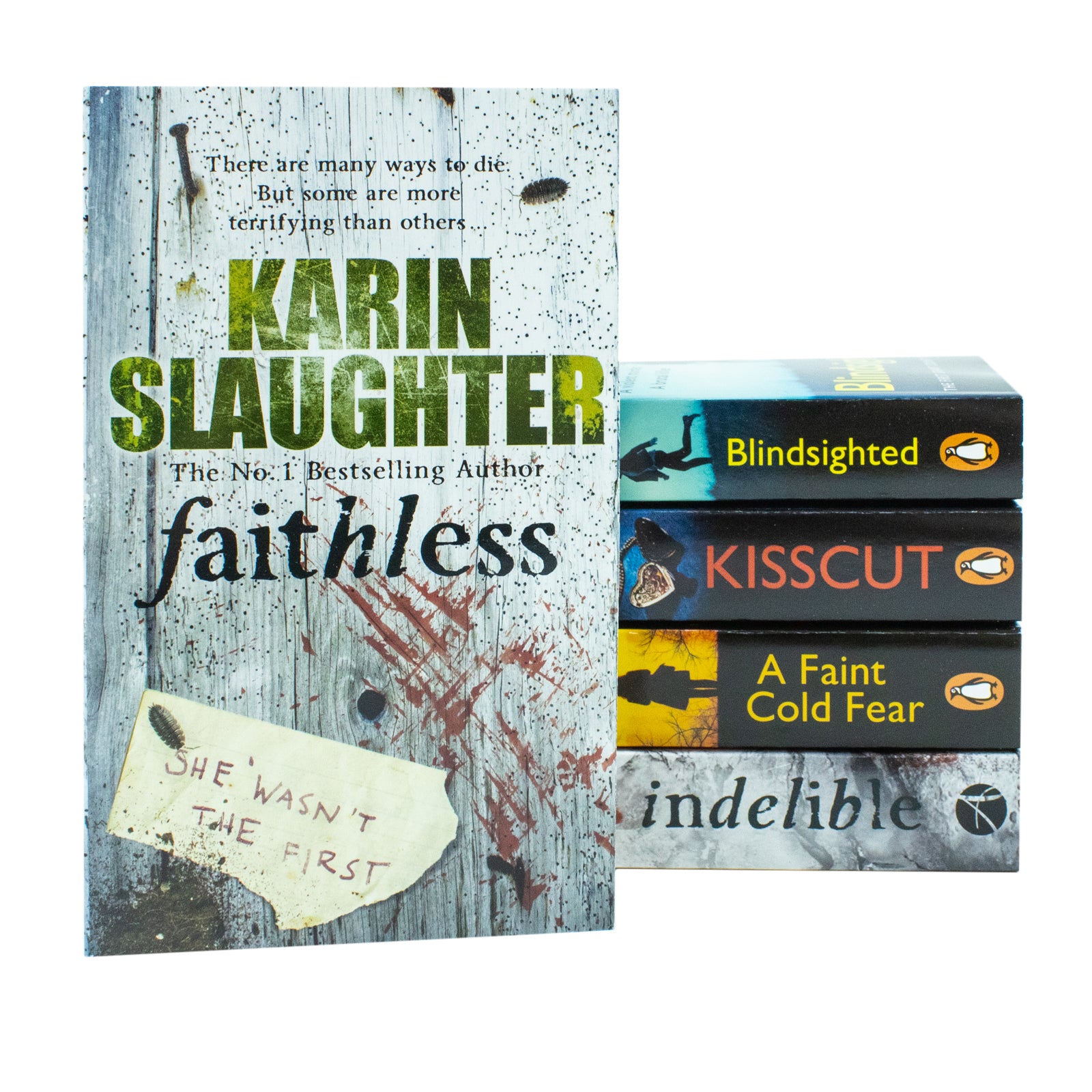 Grant County Series 5 Books Collection Set by Karin Slaughter - Blindsighted, Kisscut, A Faint Cold Fear, Indelible, Faithless - Paperback