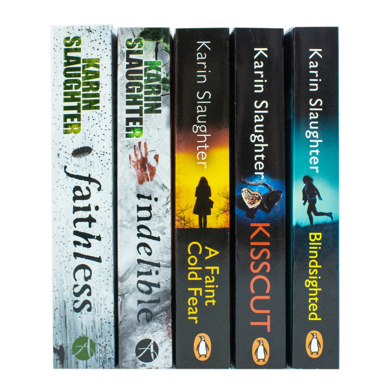 Grant County Series 5 Books Collection Set by Karin Slaughter - Blindsighted, Kisscut, A Faint Cold Fear, Indelible, Faithless - Paperback