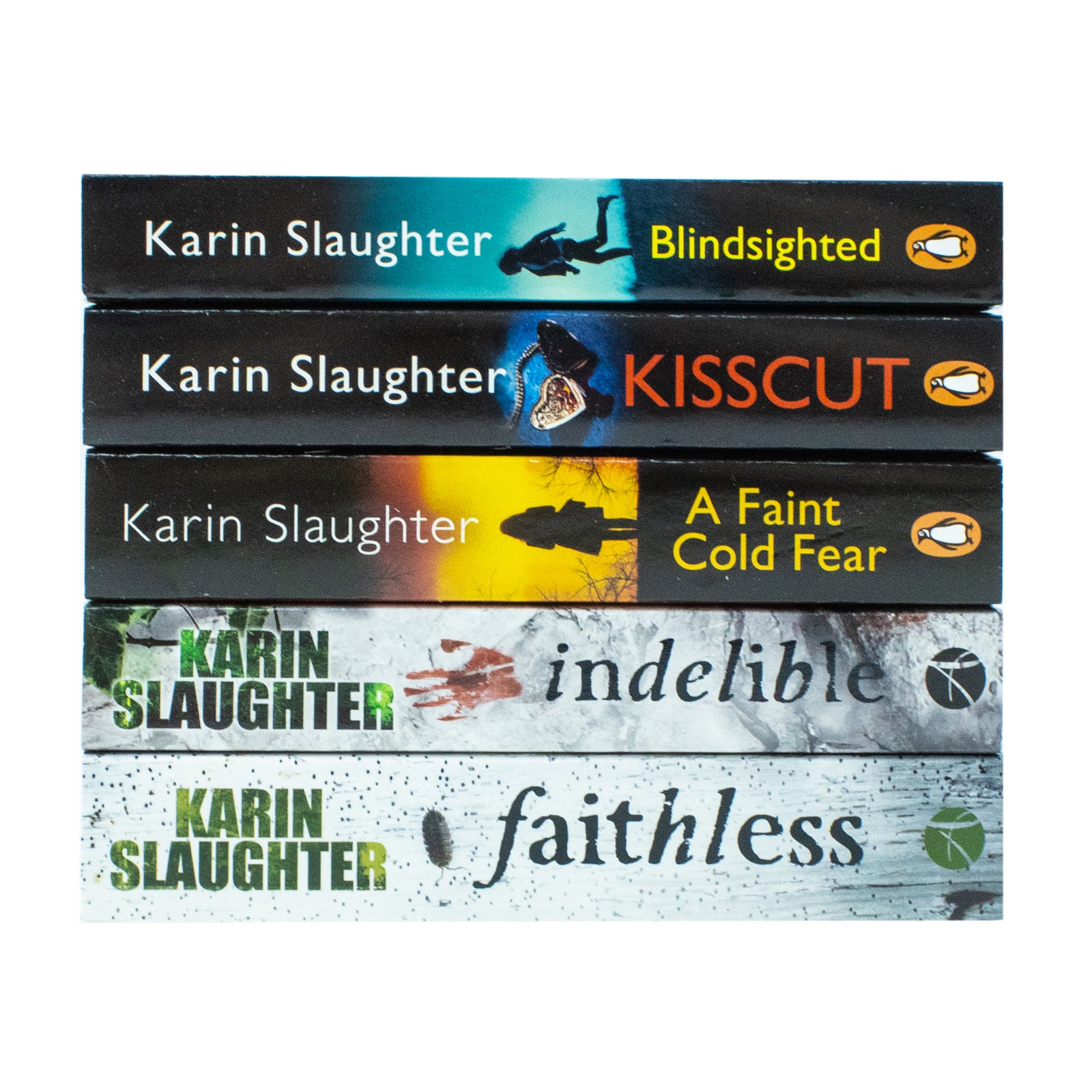 Grant County Series 5 Books Collection Set by Karin Slaughter - Blindsighted, Kisscut, A Faint Cold Fear, Indelible, Faithless - Paperback