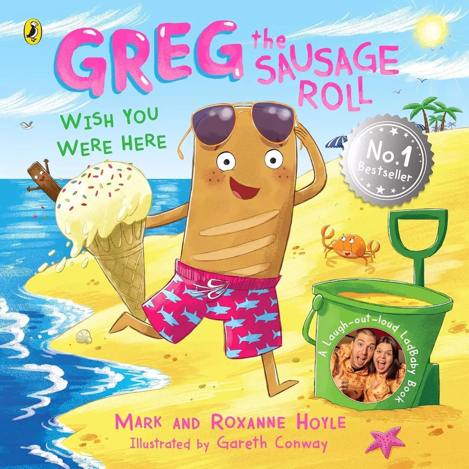 Greg the Sausage Roll 5 Books Collection Set - back cover detail, Puffin paperback, ages 3-7