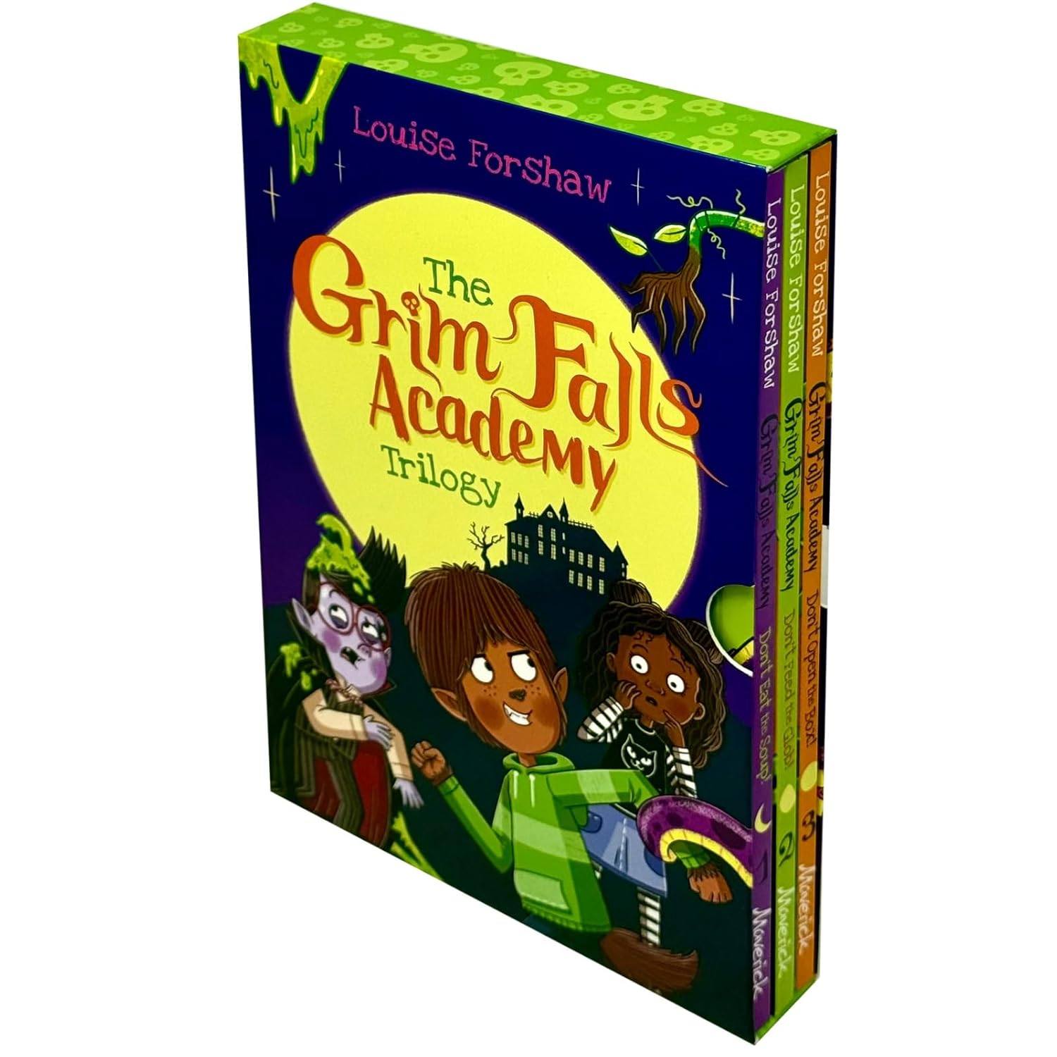 Grim Falls Academy 3 Books Collection Set by Louise Forshaw - paperback back cover, spooky chapter books for kids