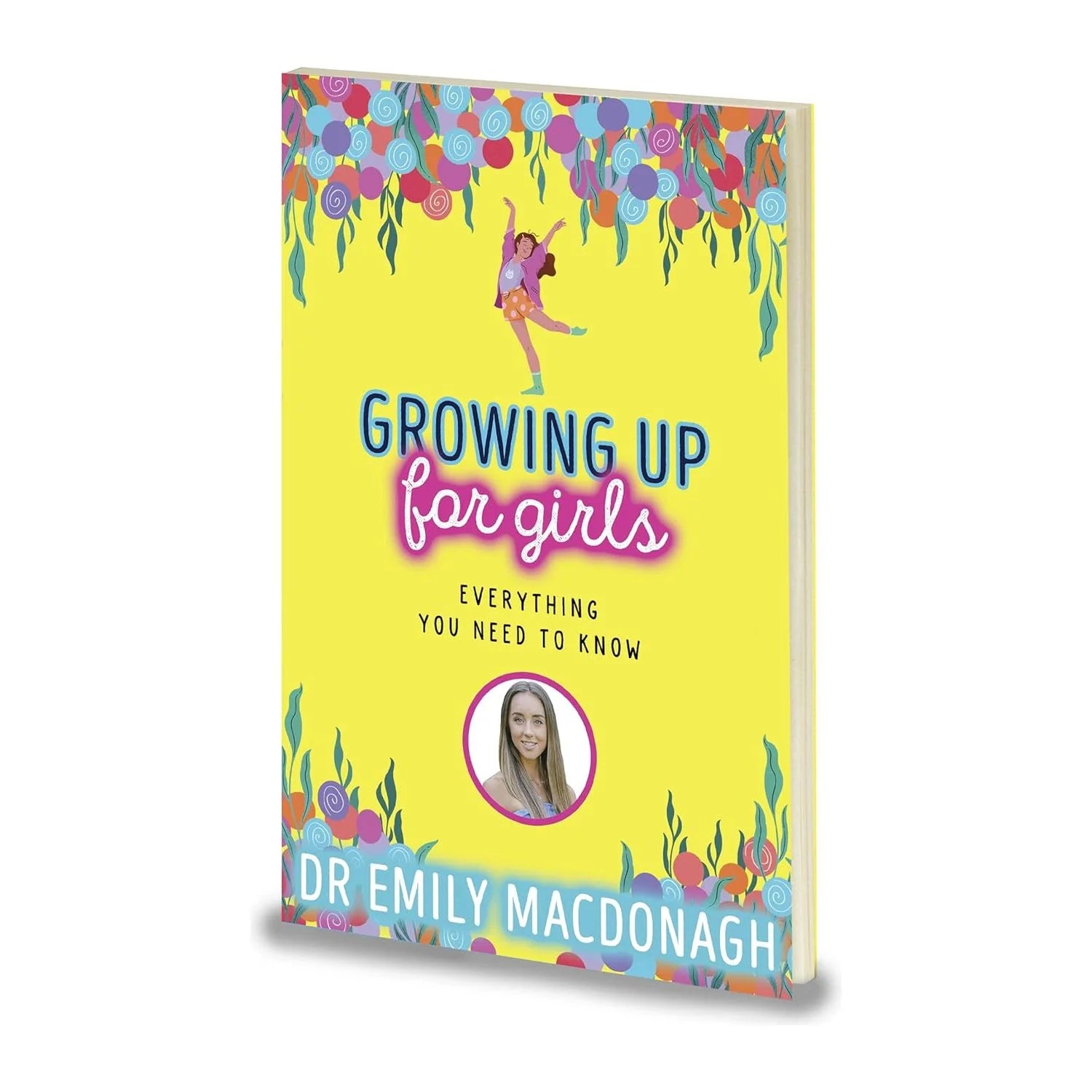 Growing Up for Girls by Dr Emily MacDonagh paperback - illustrated inside pages showing puberty guidance for girls