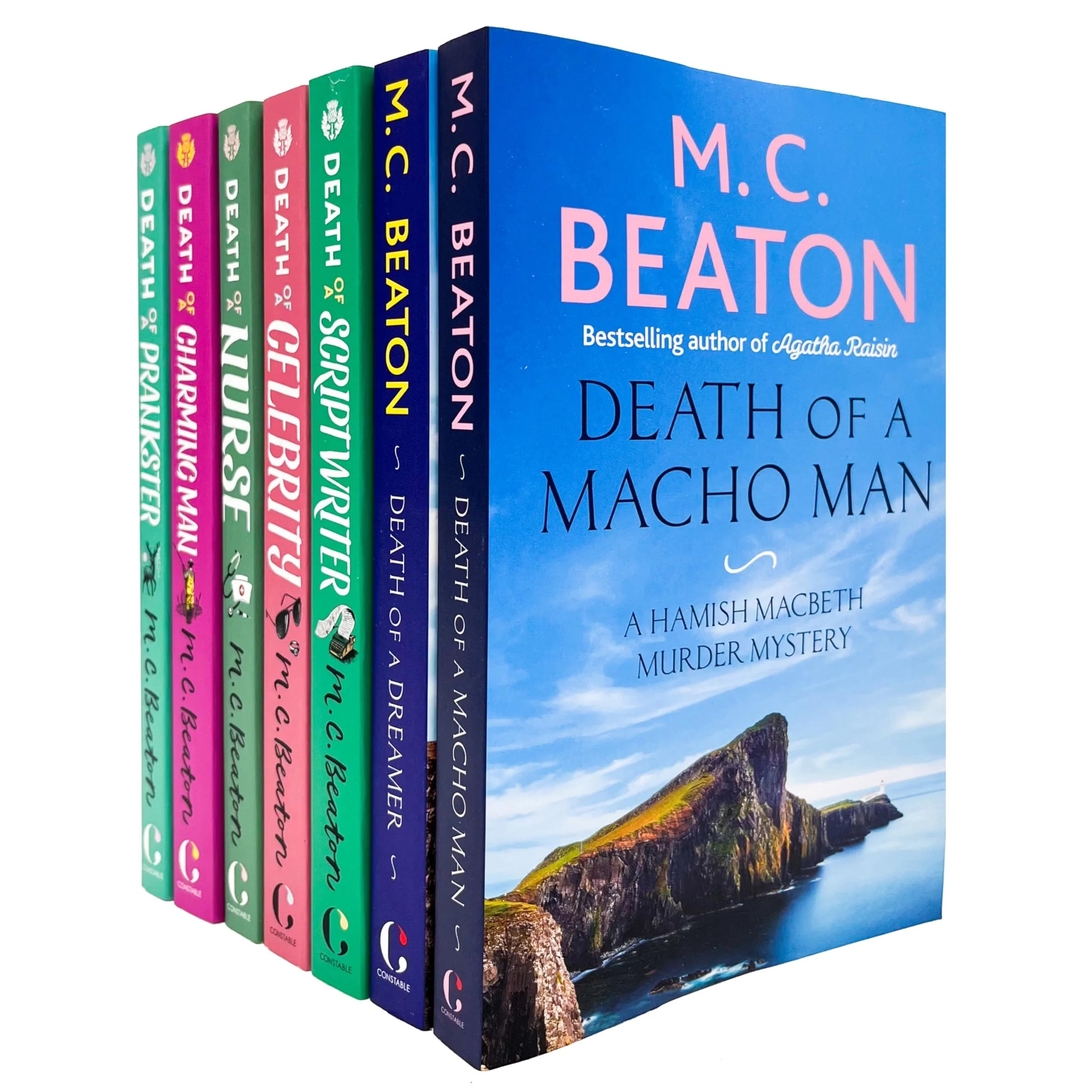 Hamish Macbeth Series by M C Beaton 7 Book Collection Set - Cosy Mystery Paperback featuring Death of a Prankster, Death of a Charming Man and more