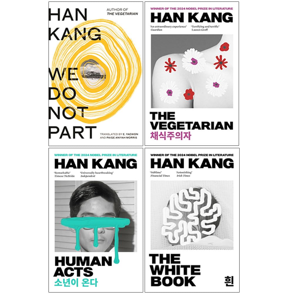 Han Kang Collection Set showing The Vegetarian and Human Acts paperback covers, Nobel Prize winning author