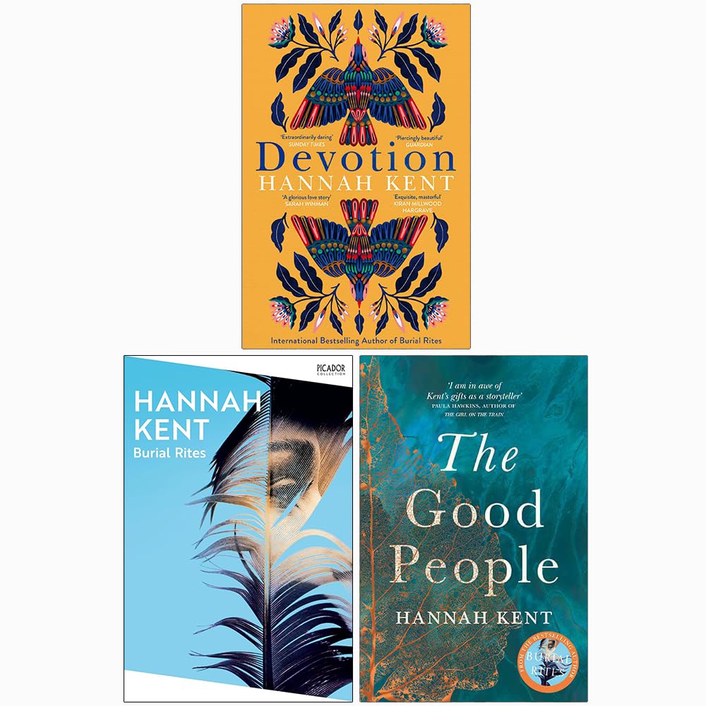 Hannah Kent 3 Book Collection Set featuring Burial Rites, Devotion and The Good People - paperback historical fiction novels