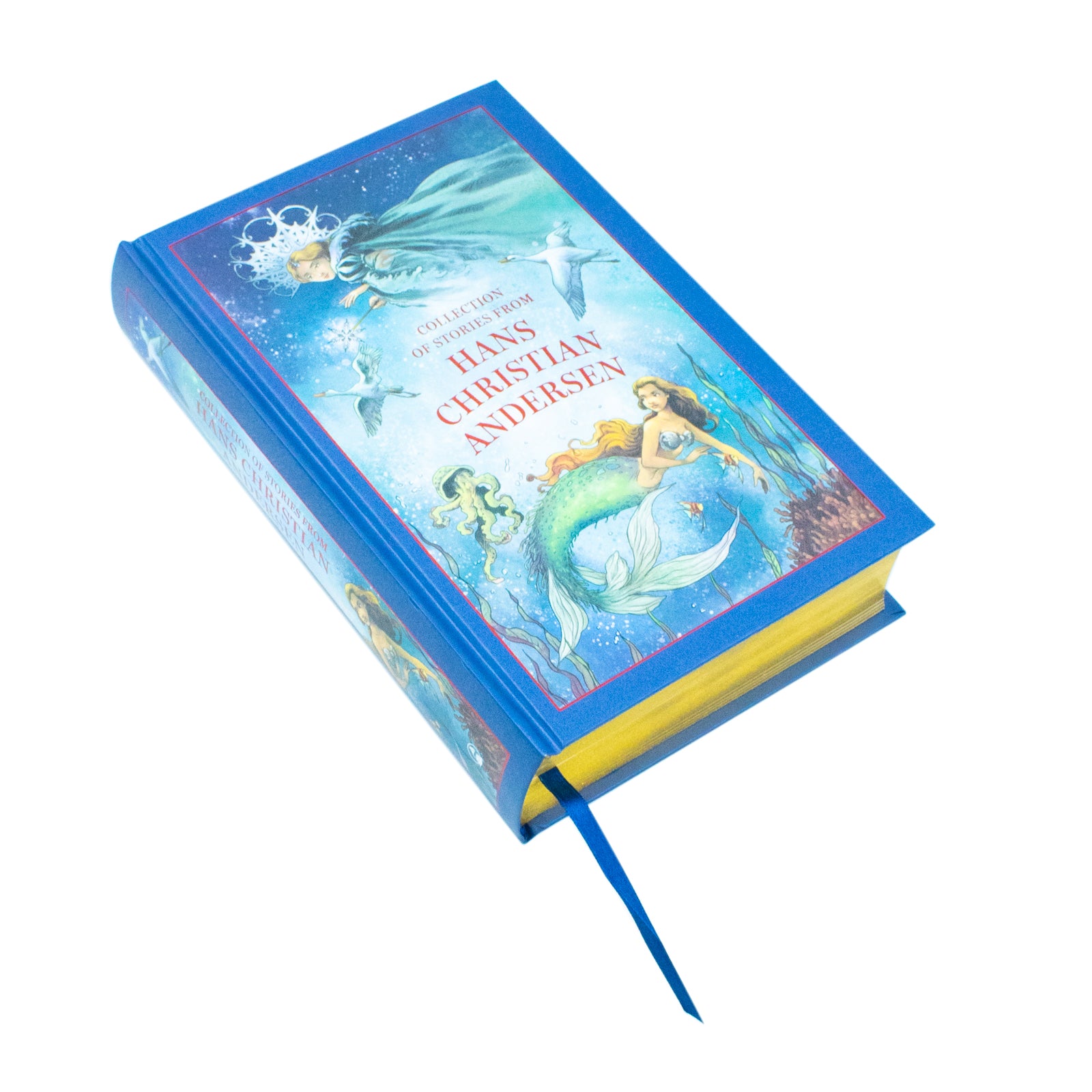 Front cover of Hans Christian Andersen Collection of Stories leather bound classic fairy tales book