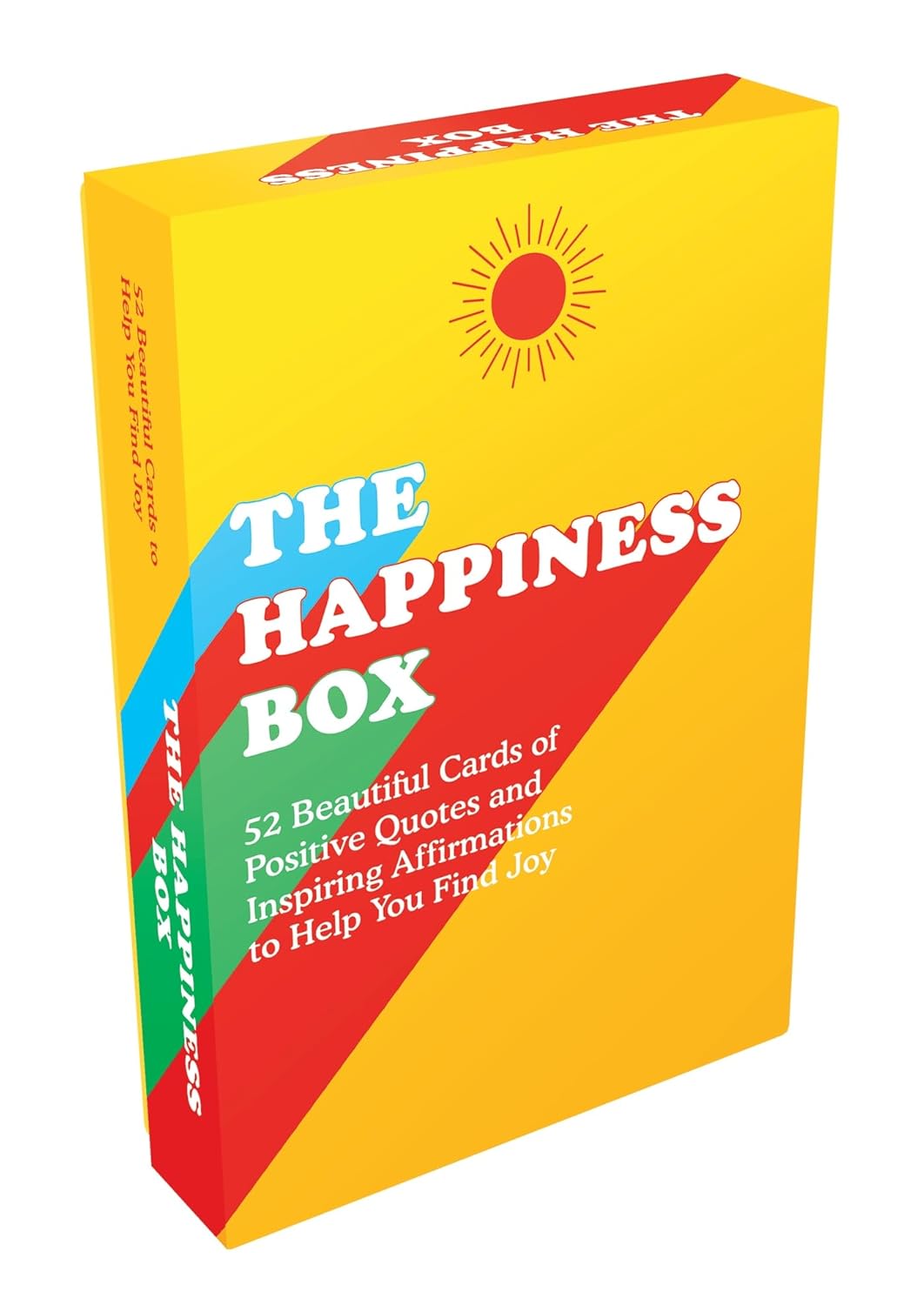 The Happiness Box card set showing individual affirmation cards and 16-page booklet
