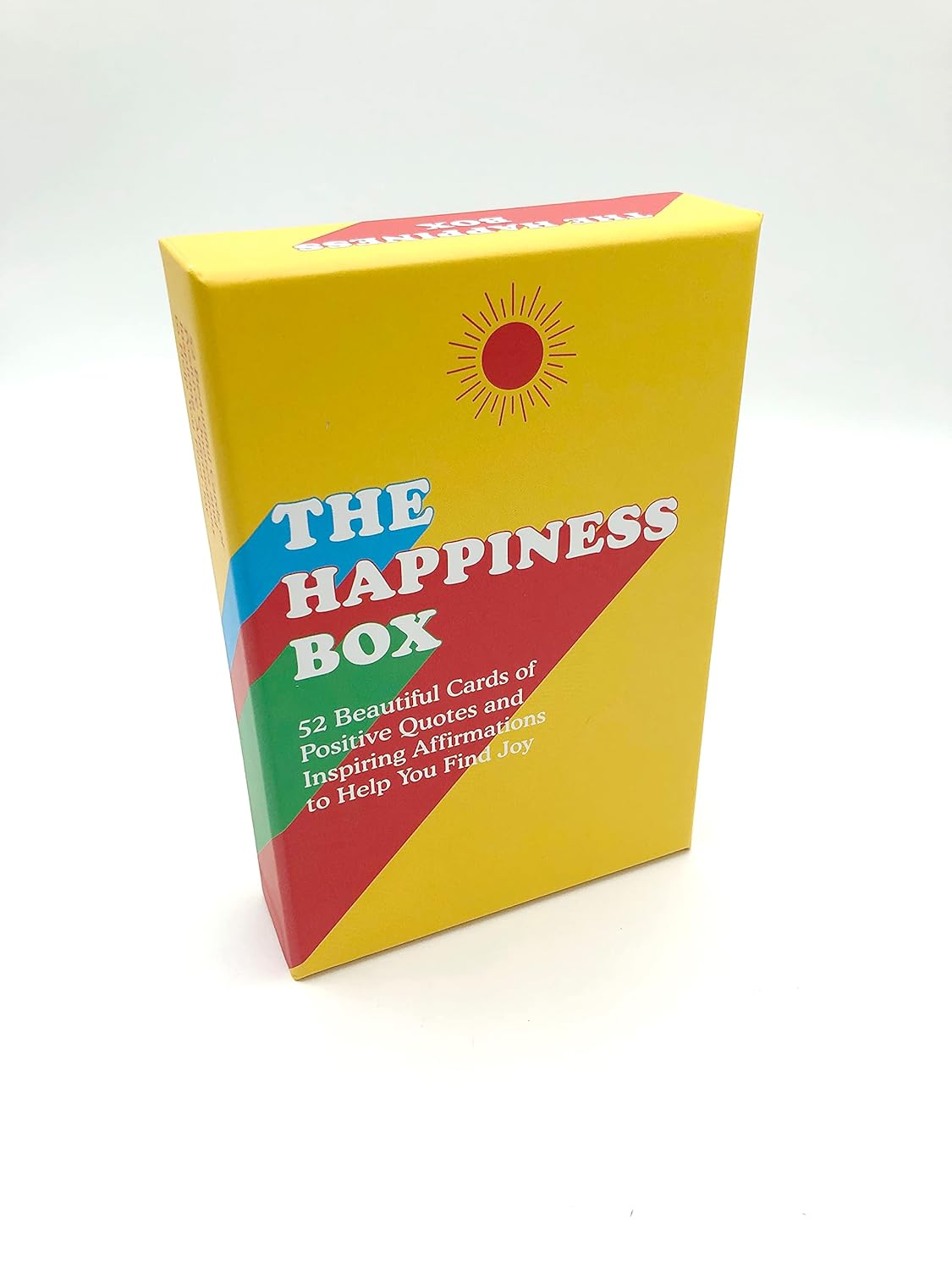 The Happiness Box boxed gift set with wooden display stand for positive quote cards