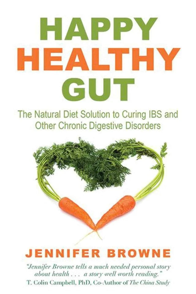 Happy Healthy Gut by Jennifer Browne - paperback gut health book cover