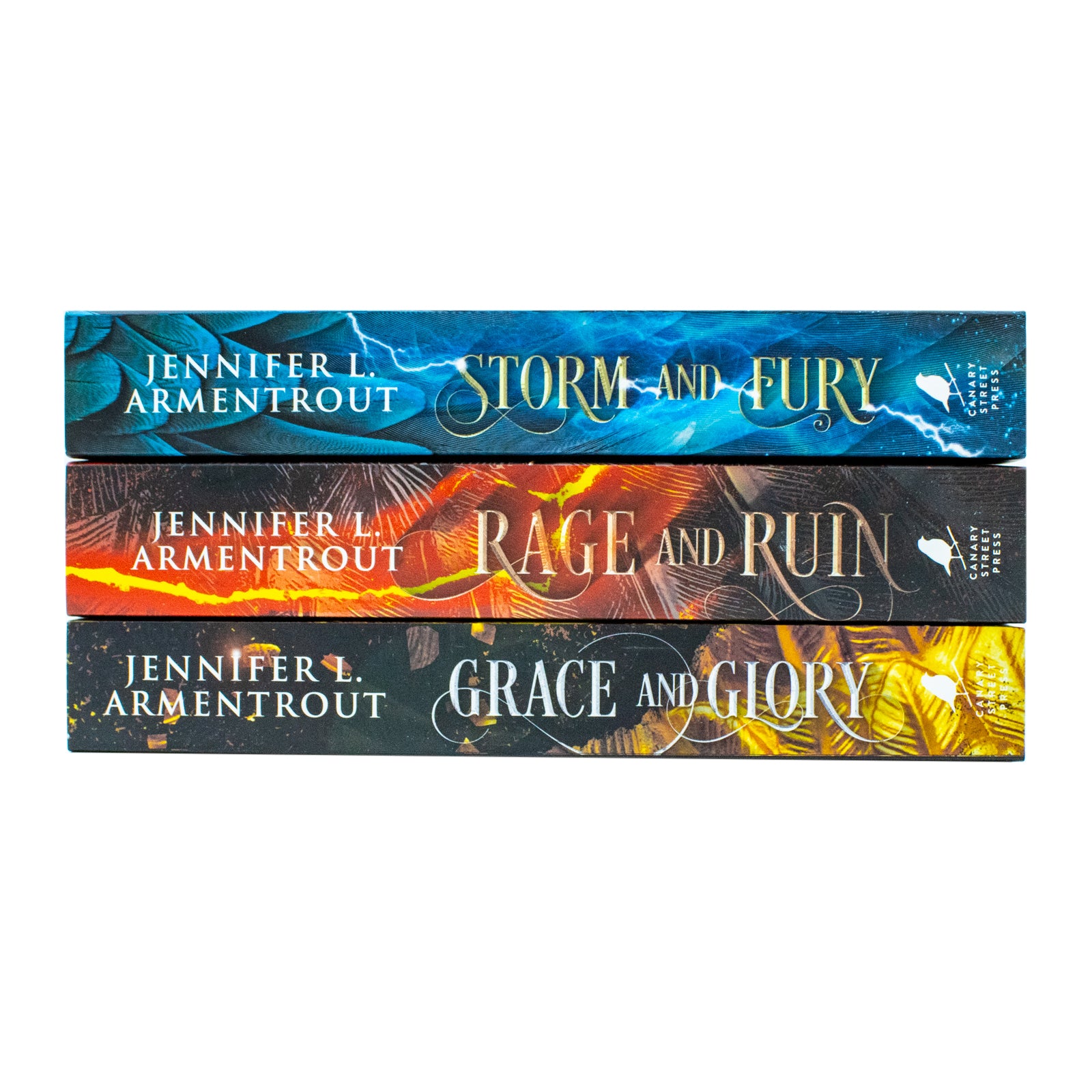 Close-up of Storm and Fury paperback cover by Jennifer L. Armentrout - Harbinger series book 1