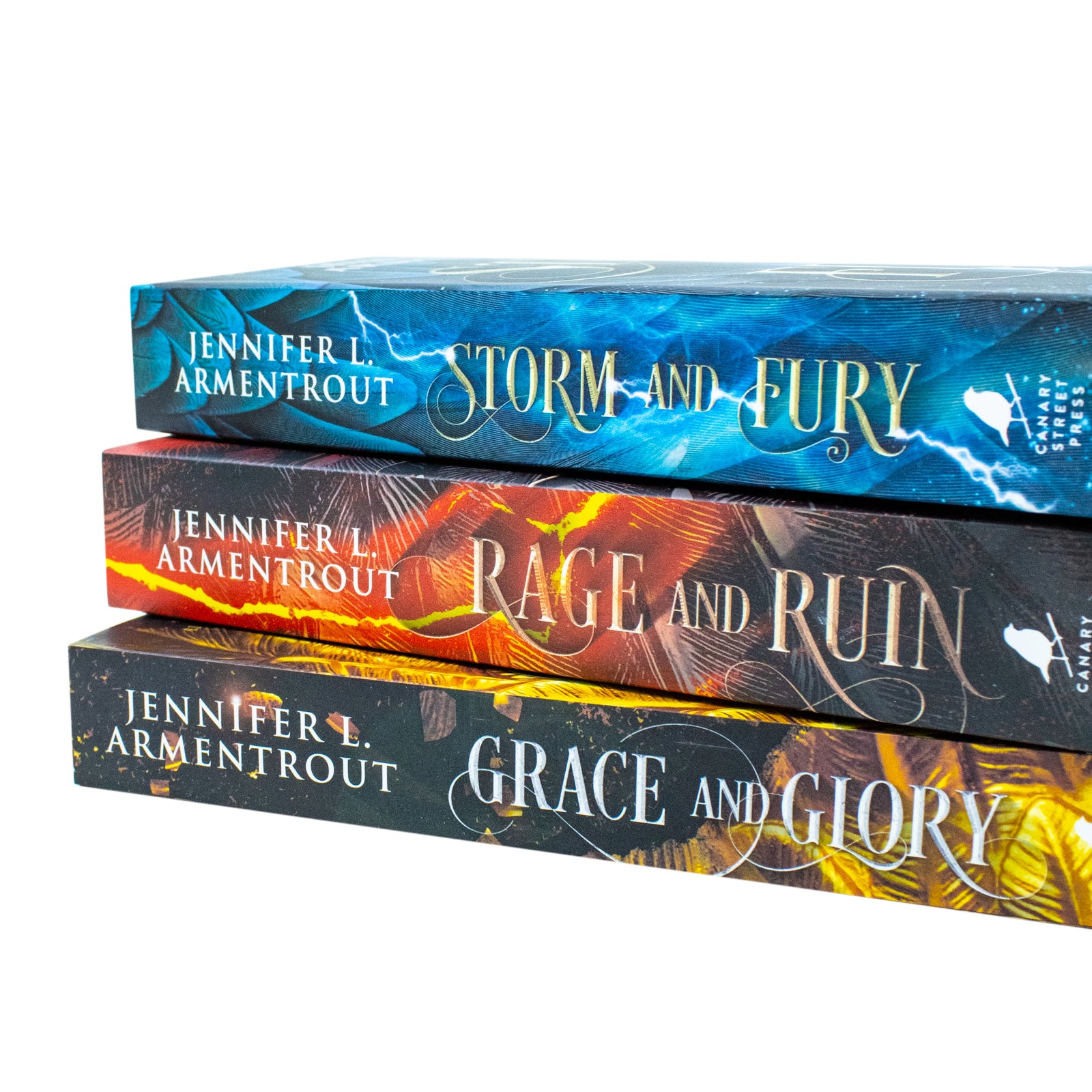 Close-up of Rage and Ruin paperback cover by Jennifer L. Armentrout - Harbinger series book 2