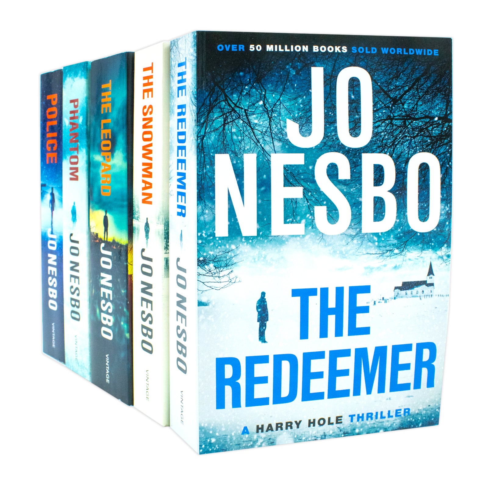 Harry Hole Series 6-10 Collection 5 Books Set by Jo Nesbo - Paperback crime thriller box set featuring The Redeemer, The Snowman, The Leopard, Phantom and Police