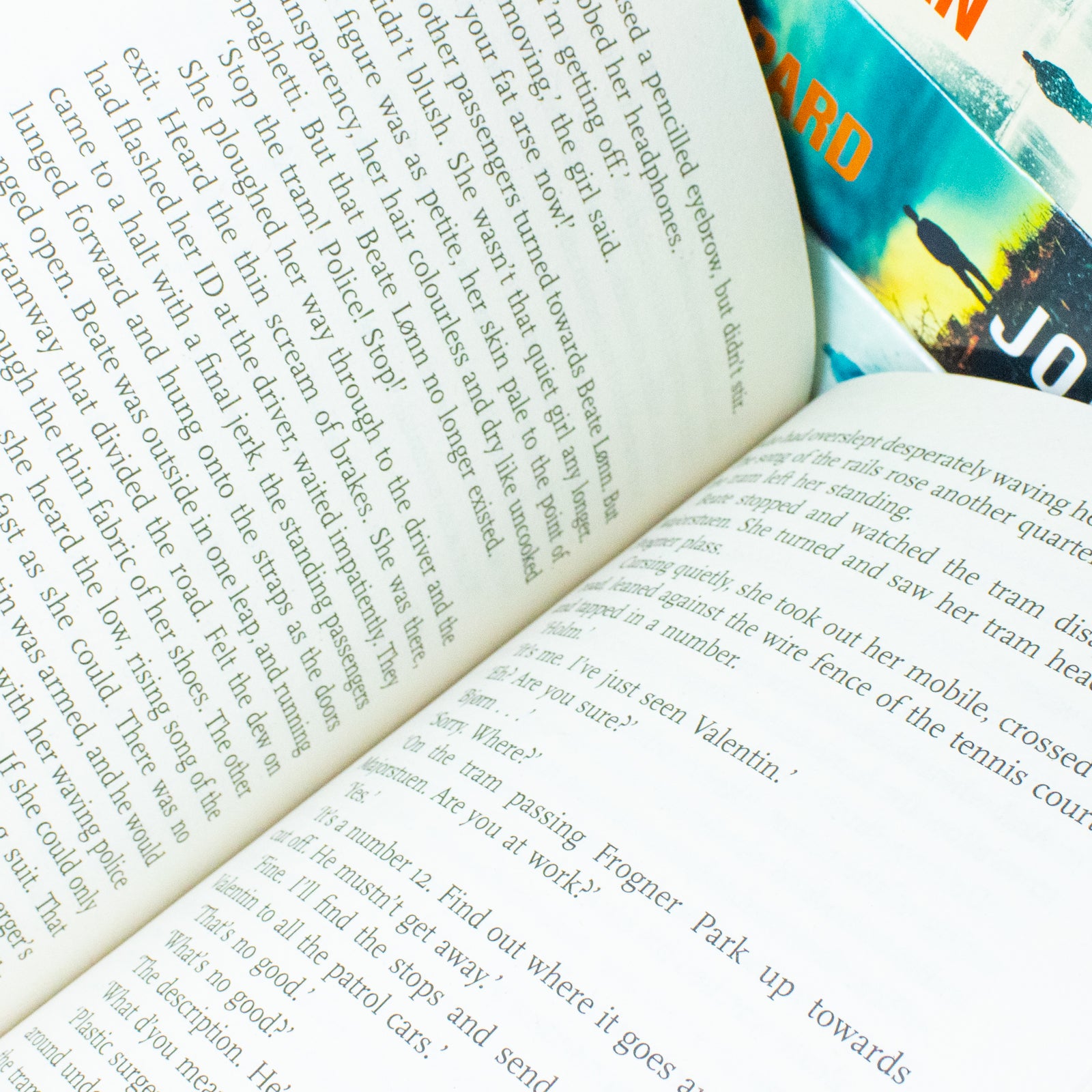 Close-up of Harry Hole crime thriller paperback covers by Jo Nesbo, Vintage Publishing edition